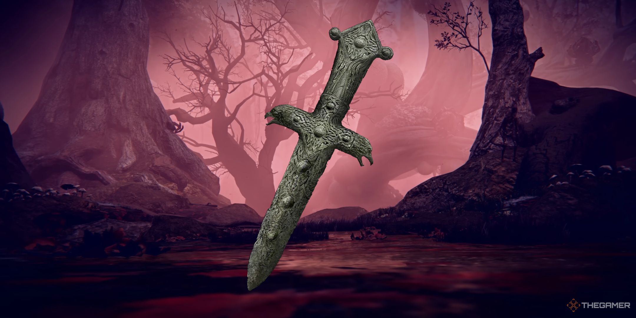 A picture showing the Stonesword Key in front of the Rotted Woods in Elden Ring Nightreign.