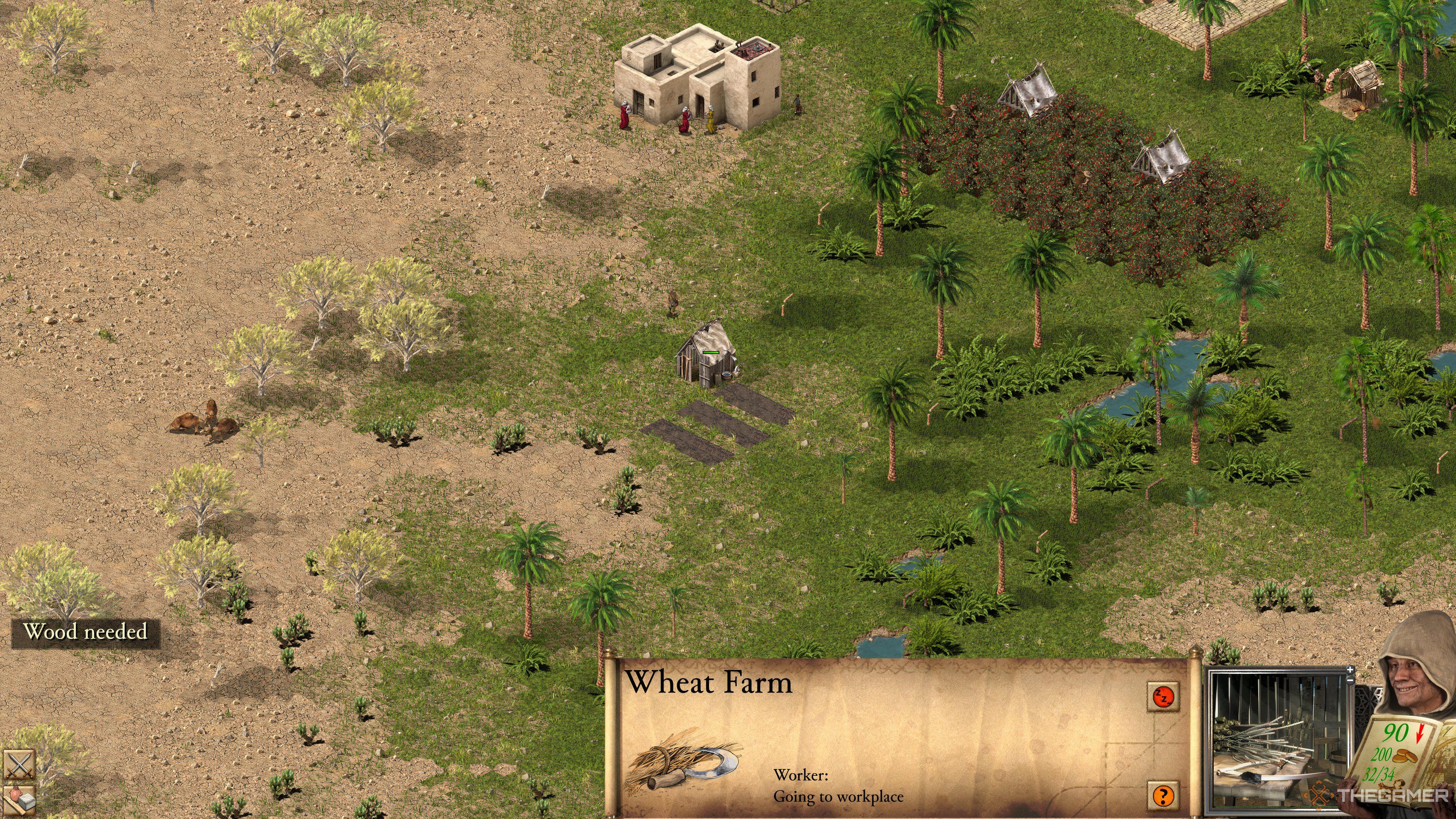 A wheat farm in Stronghold Crusader Definitive Edition.