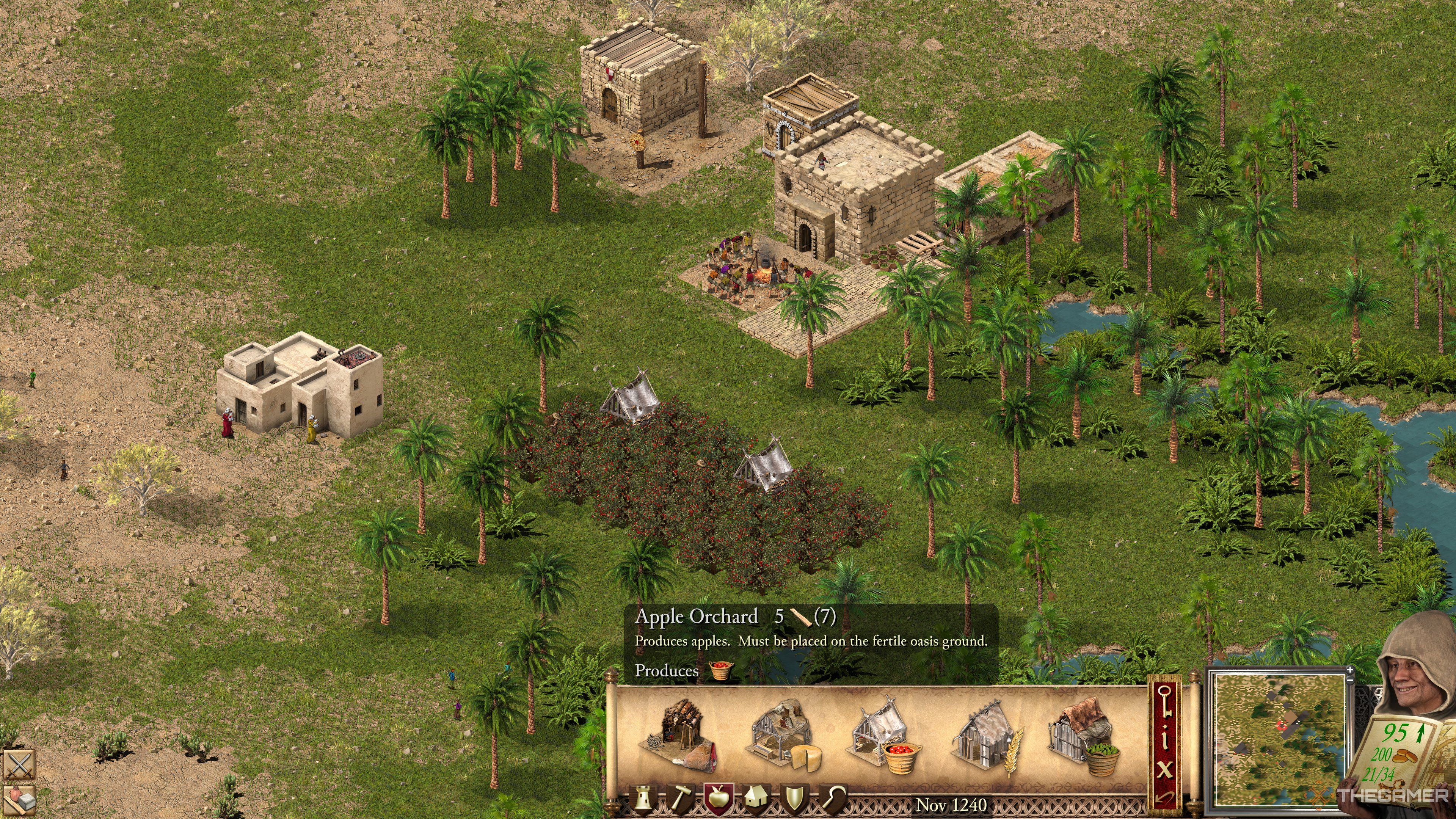 An apple orchard in Stronghold Crusader Definitive Edition.