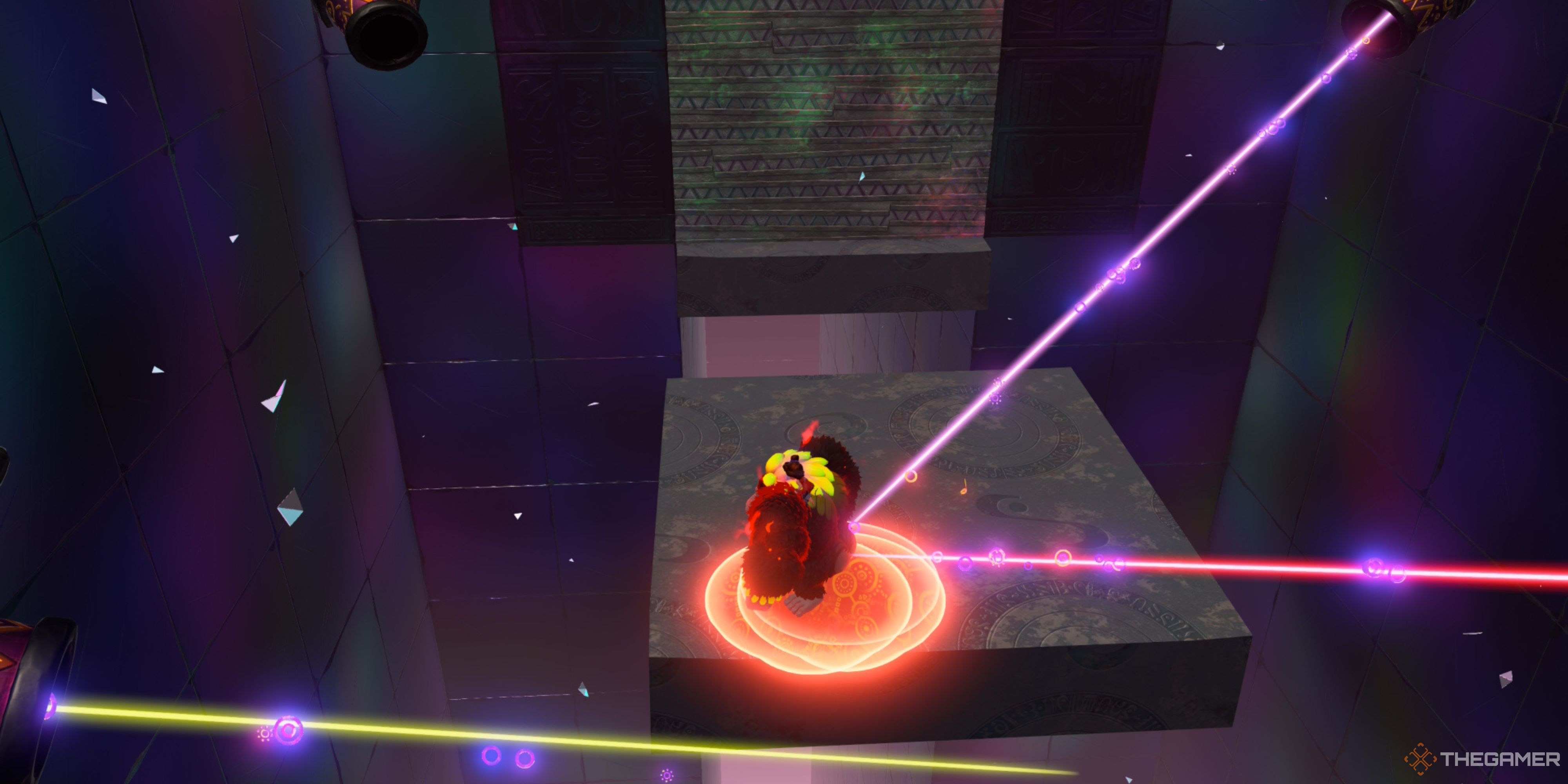 Avoiding lasers in Crossing Through Crosshairs in Donkey Kong Bananza