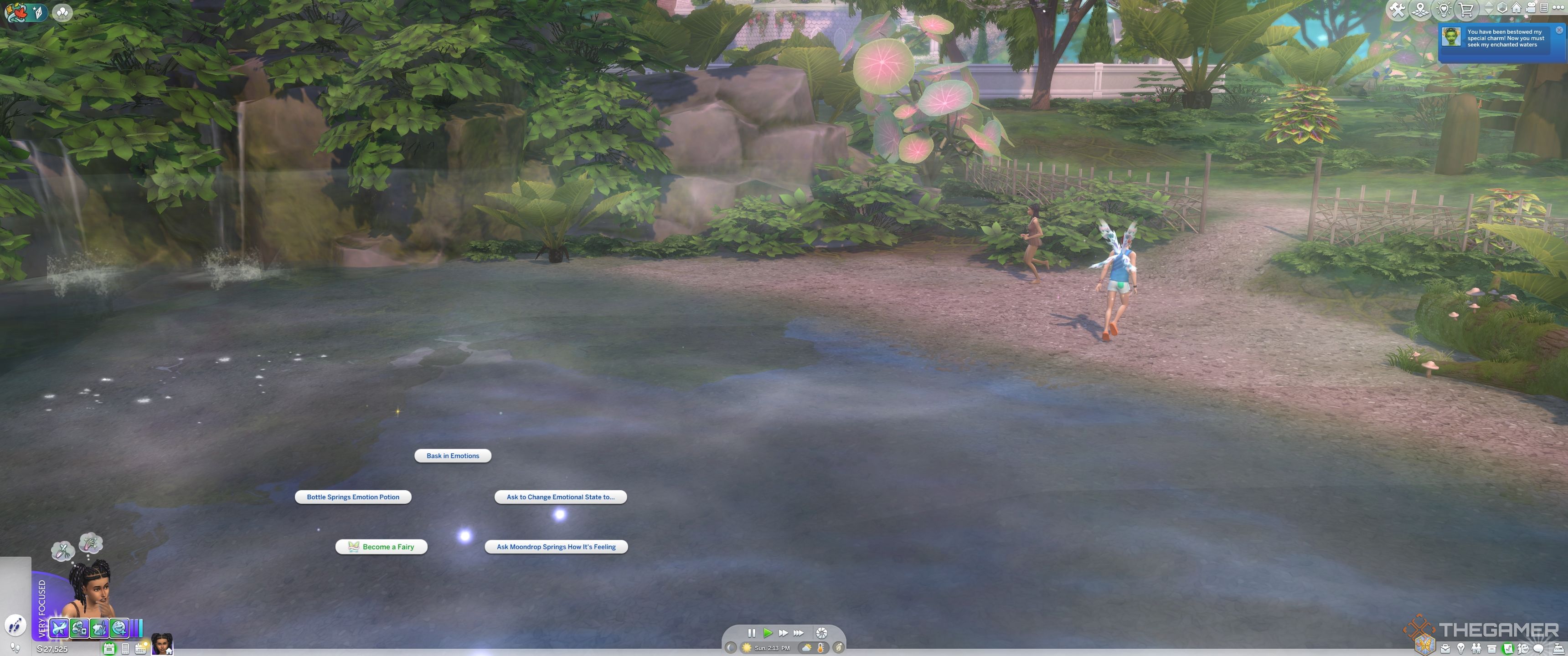 Become a fairy interaction in springs in The Sims 4 Enchanted By Nature.