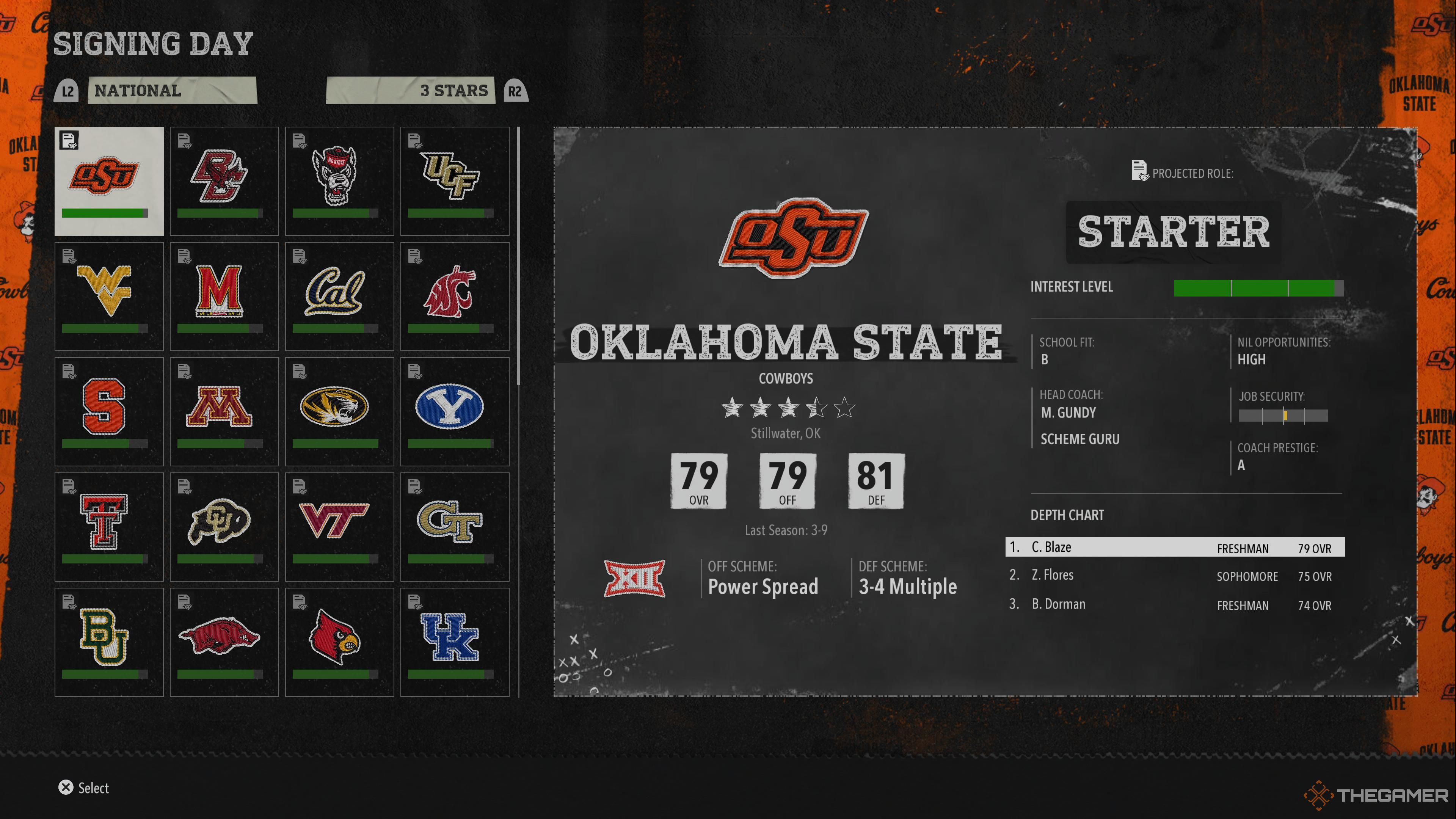 Selecting a school in College Football 26.