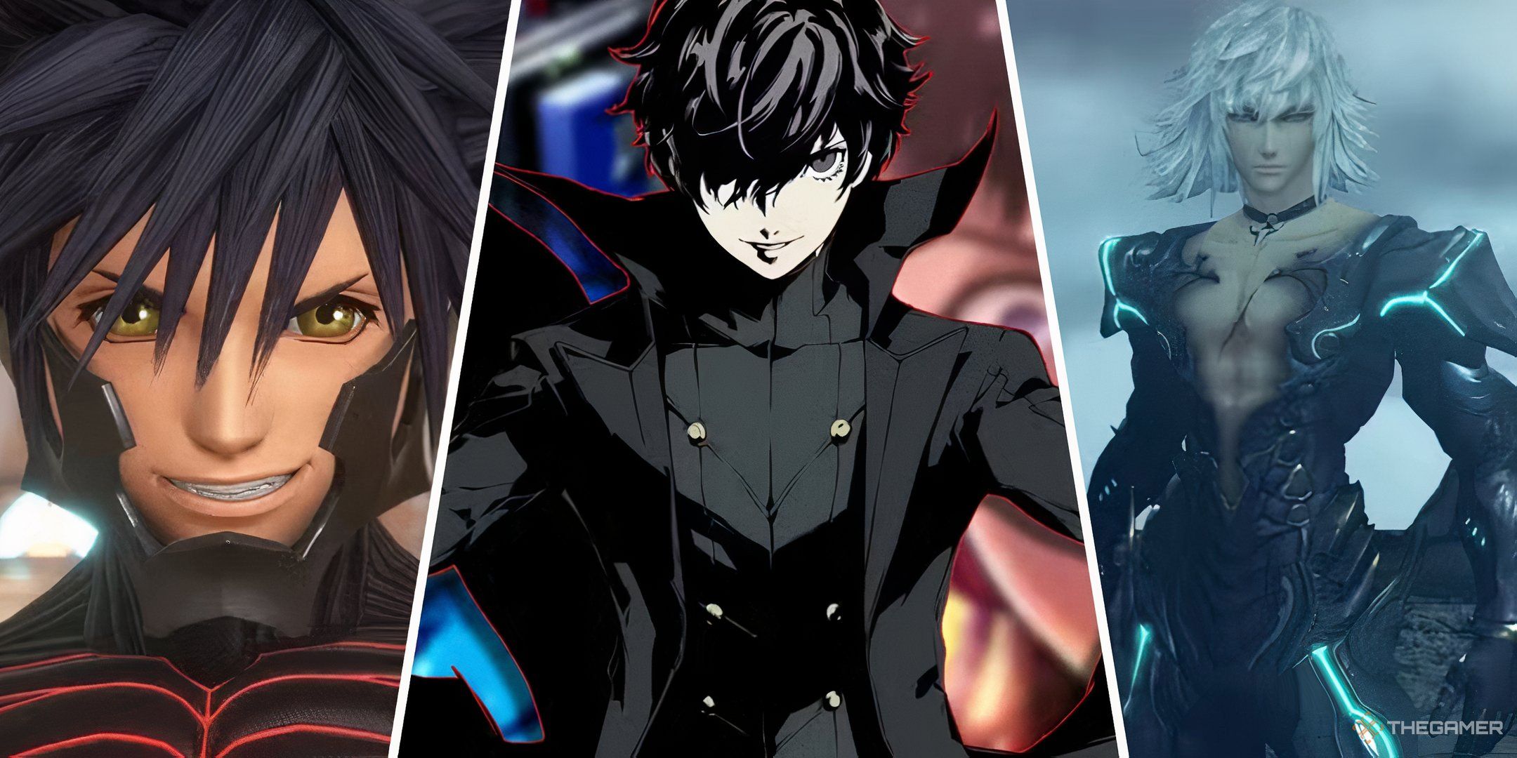 Characters side by side in a collage from Kingdom Hearts, Persona 5 and Xenoblade Chronicles 2.