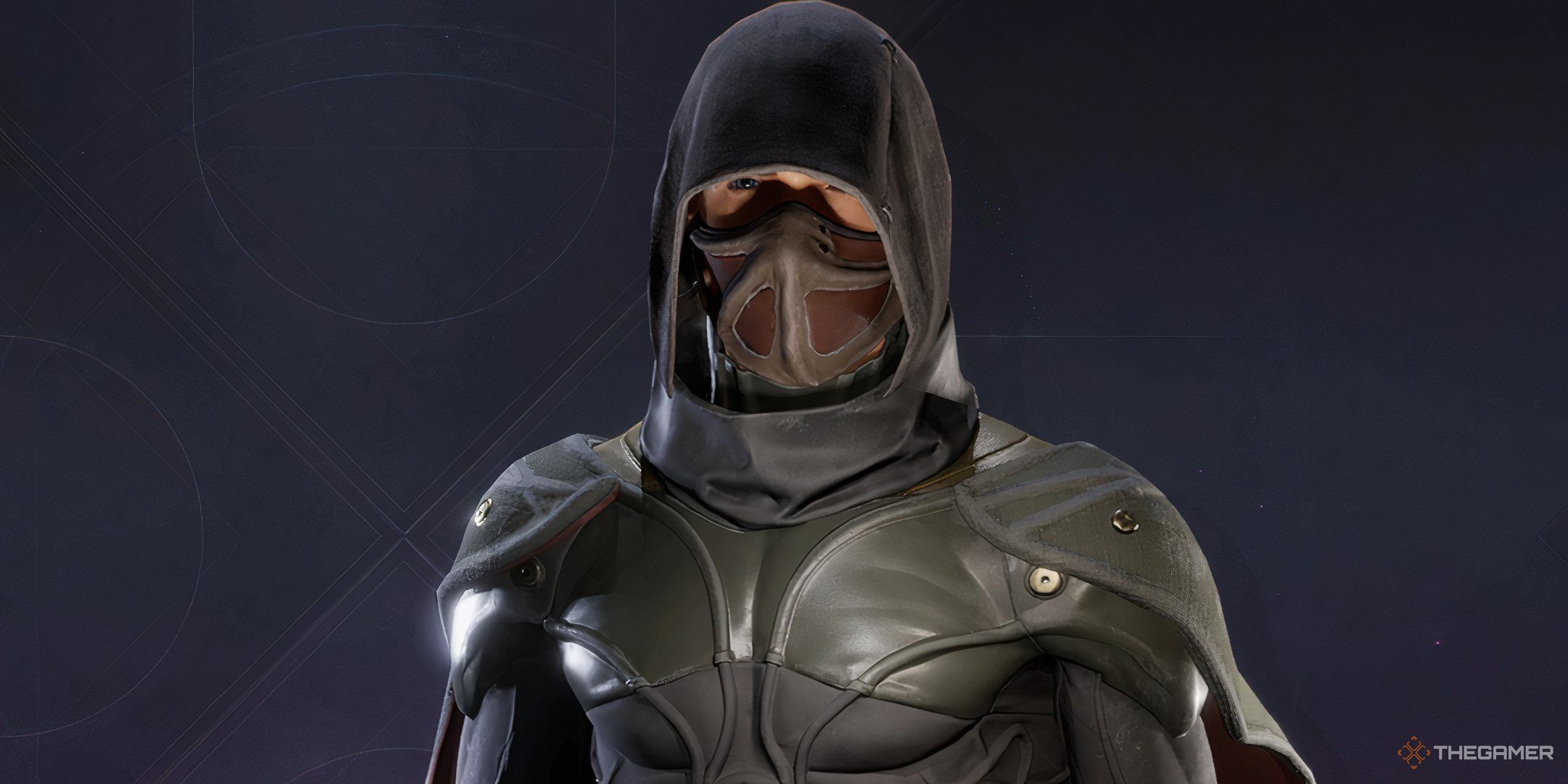 A character in Dune: Awakening in a stillsuit staring at the camera.