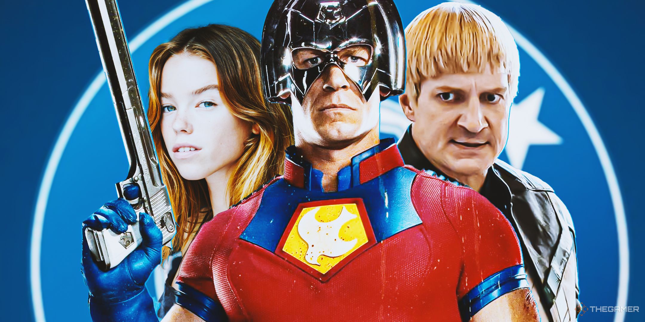 Supergirl, Guy Gardner and Peacemaker from the DC Universe.