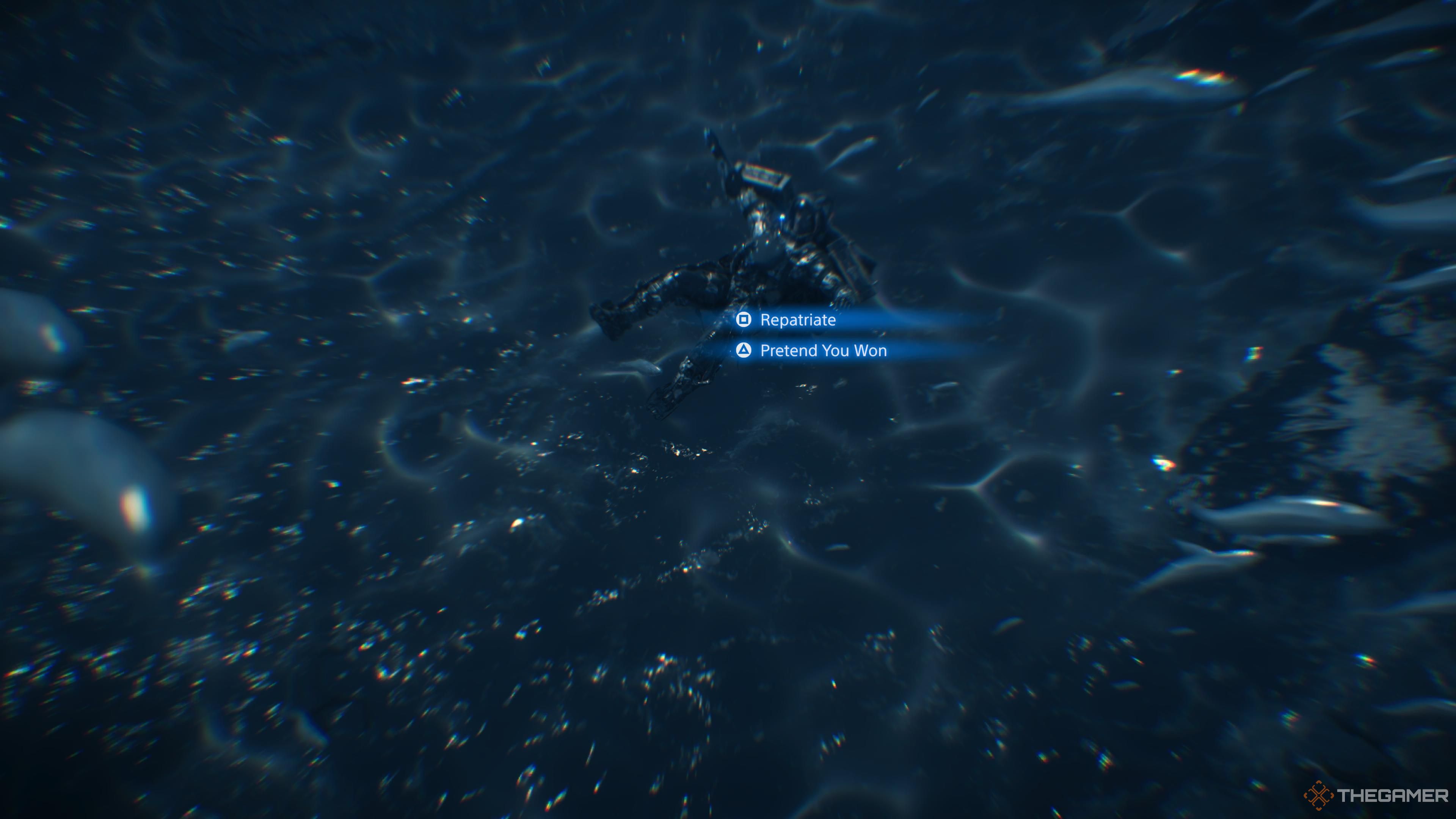 Sam floating in the Seam in Death Stranding 2.