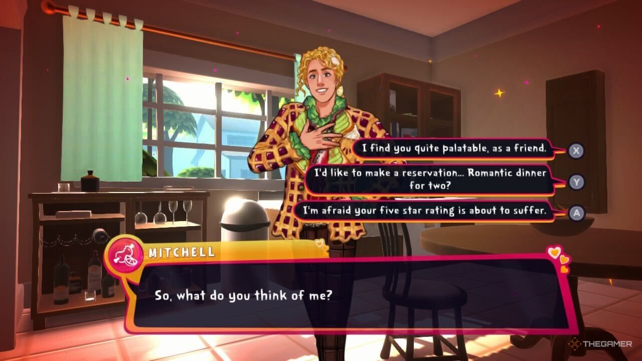 Deciding your relationship with Mitchell Linn in Date Everything!