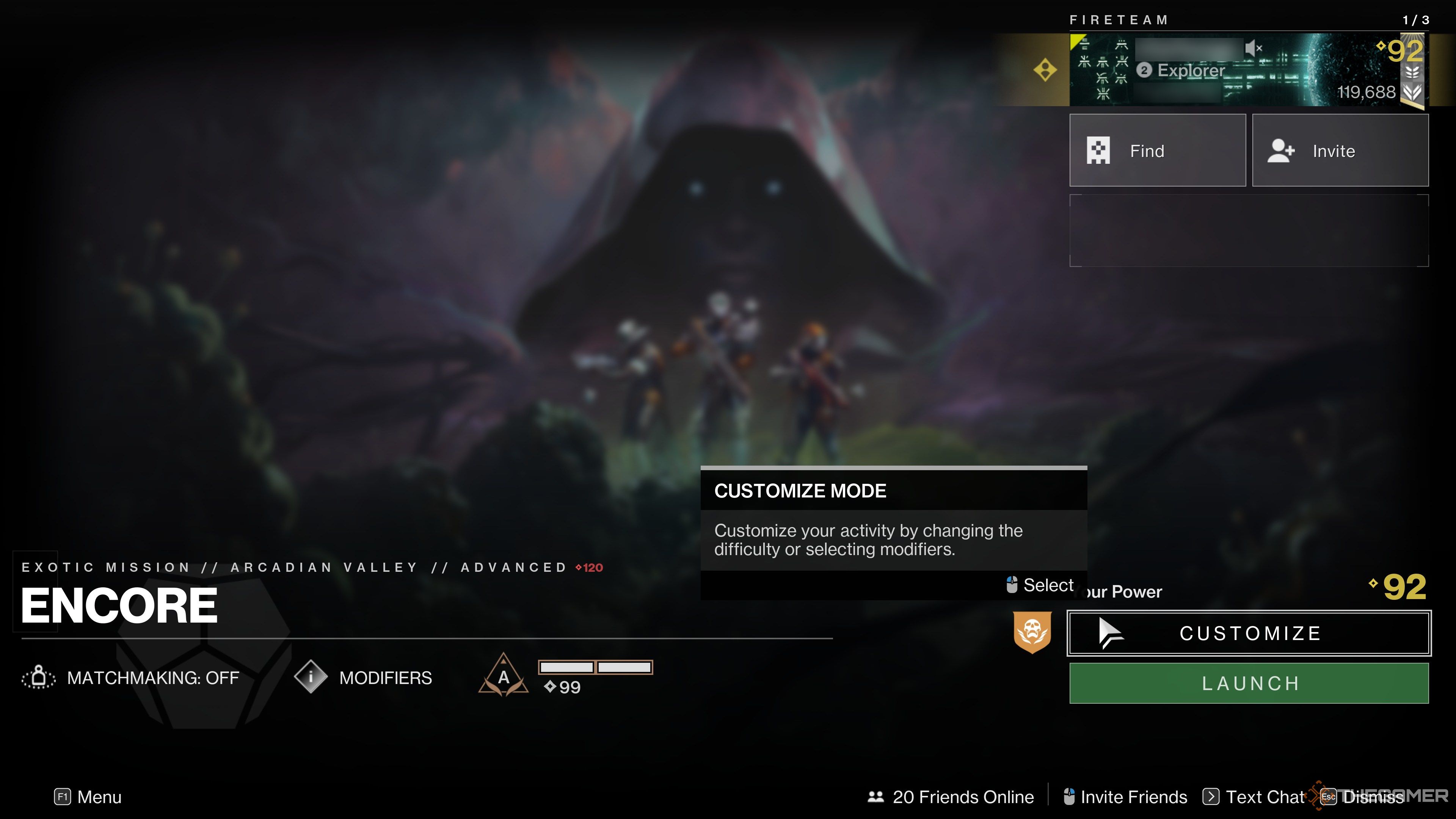 Destiny 2 Portal Customize Button