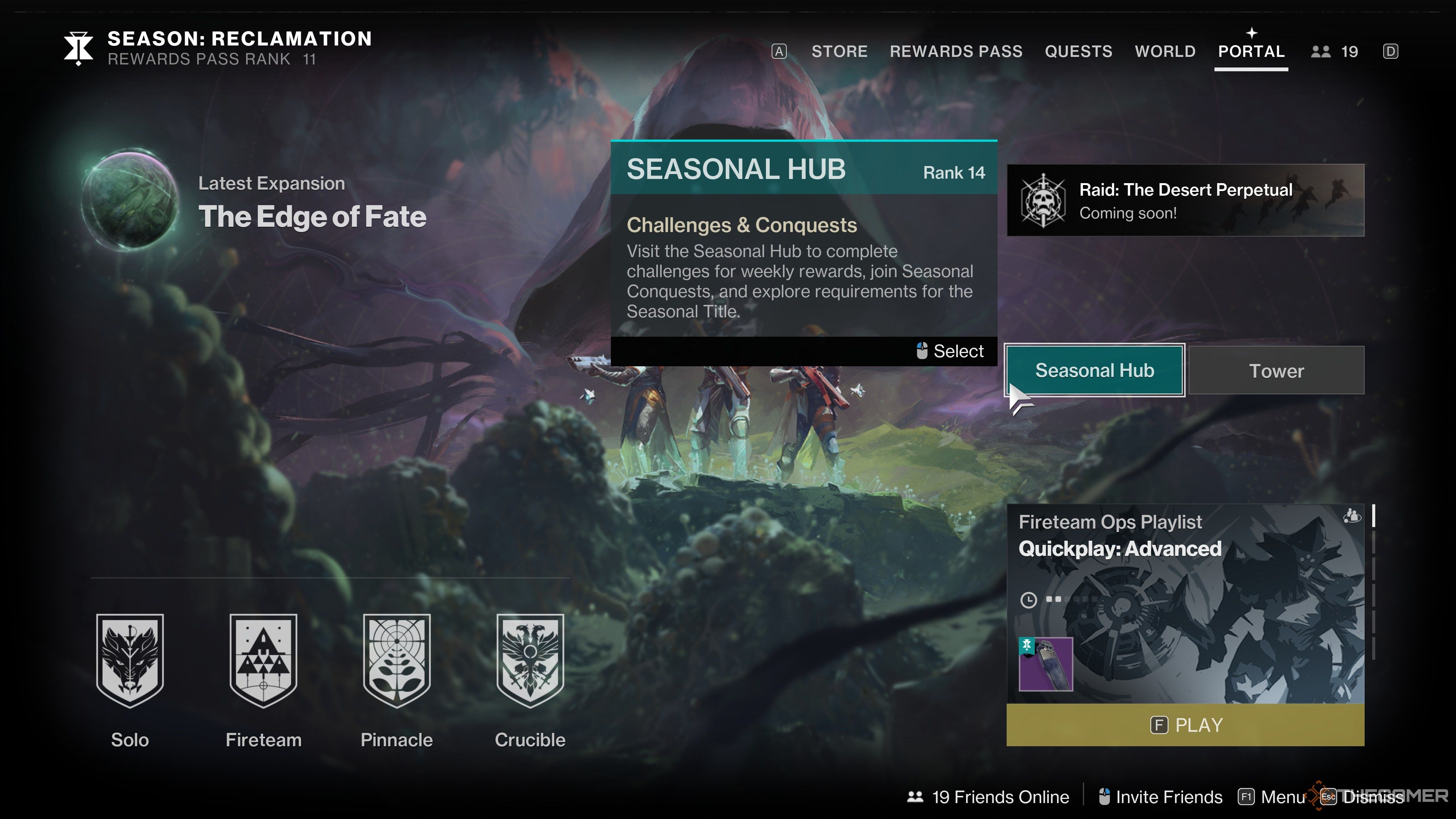 Destiny 2 Seasonal hub