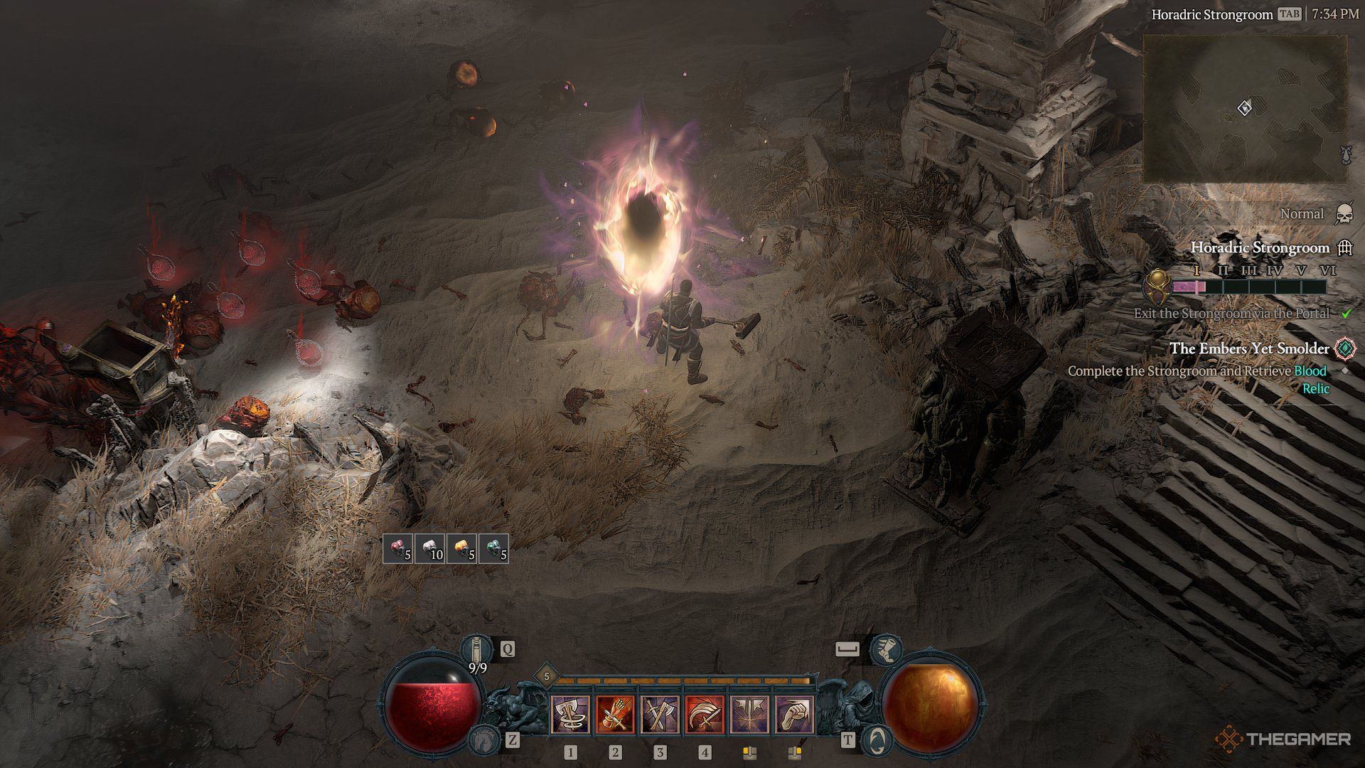 Player about to enter a Horadric Teleporter in Diablo 4. 