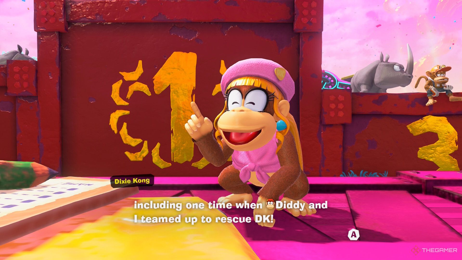 Dixie Kong referencing DKC in Donkey Kong Bananza.