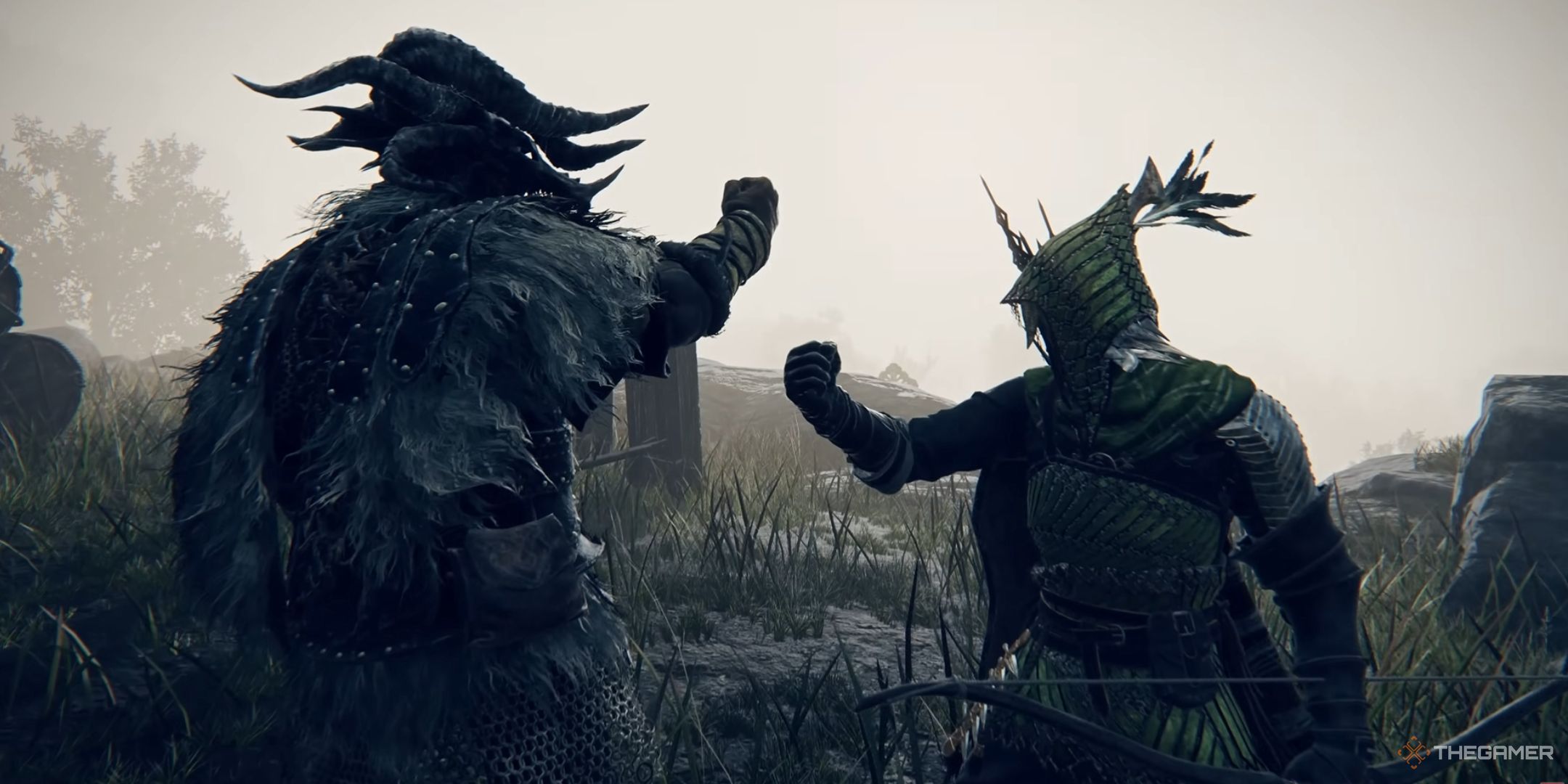 Two characters raising their fists in the air in Elden Ring Nightreign.