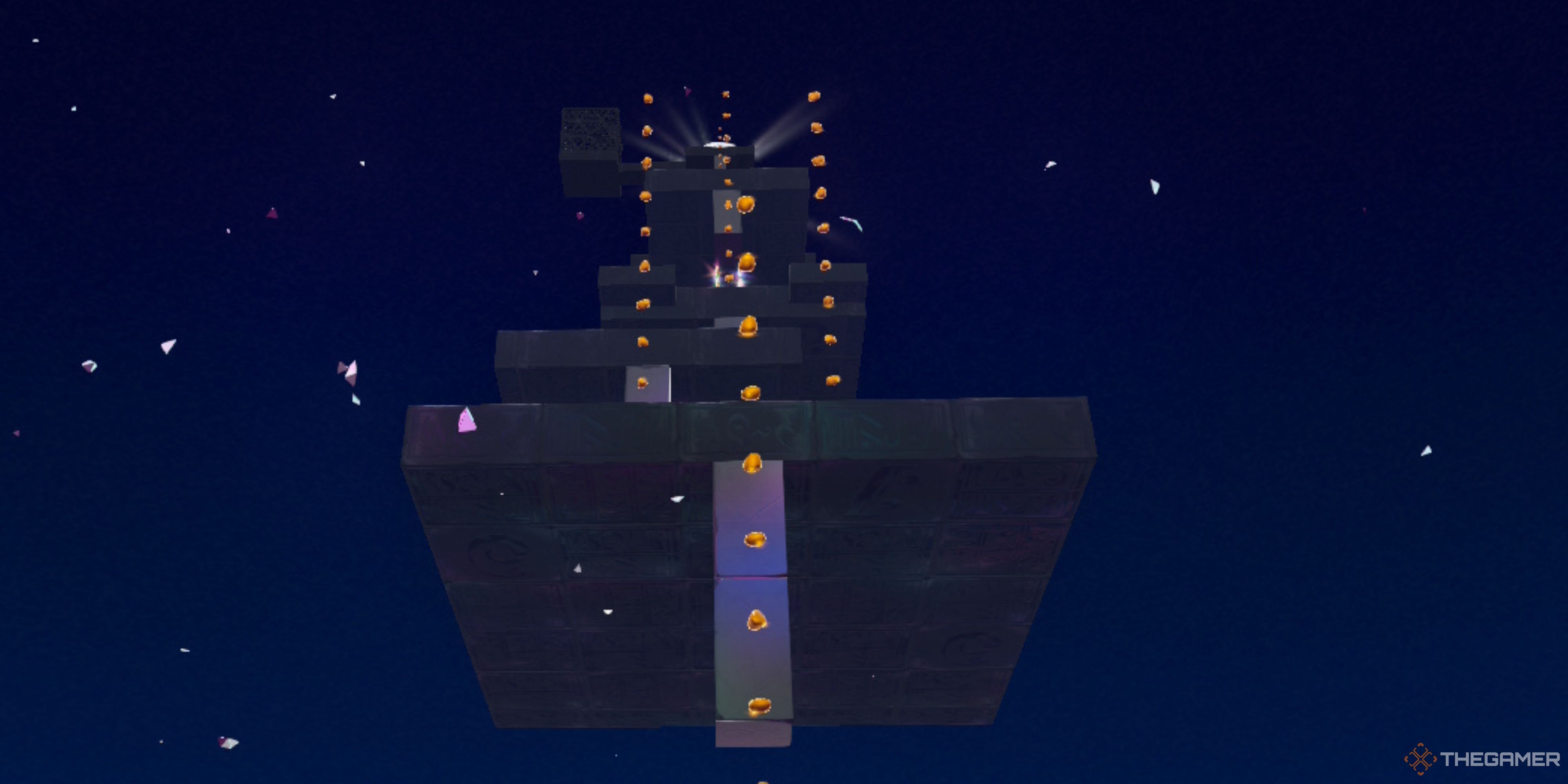 Floating platforms in Quest For The Top in Donkey Kong Bananza