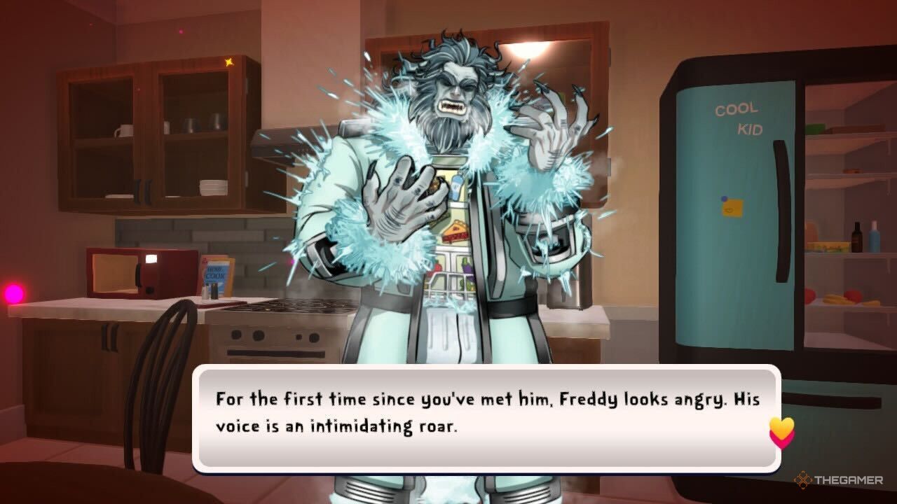 Freddy turning into a monster in Date Everything!