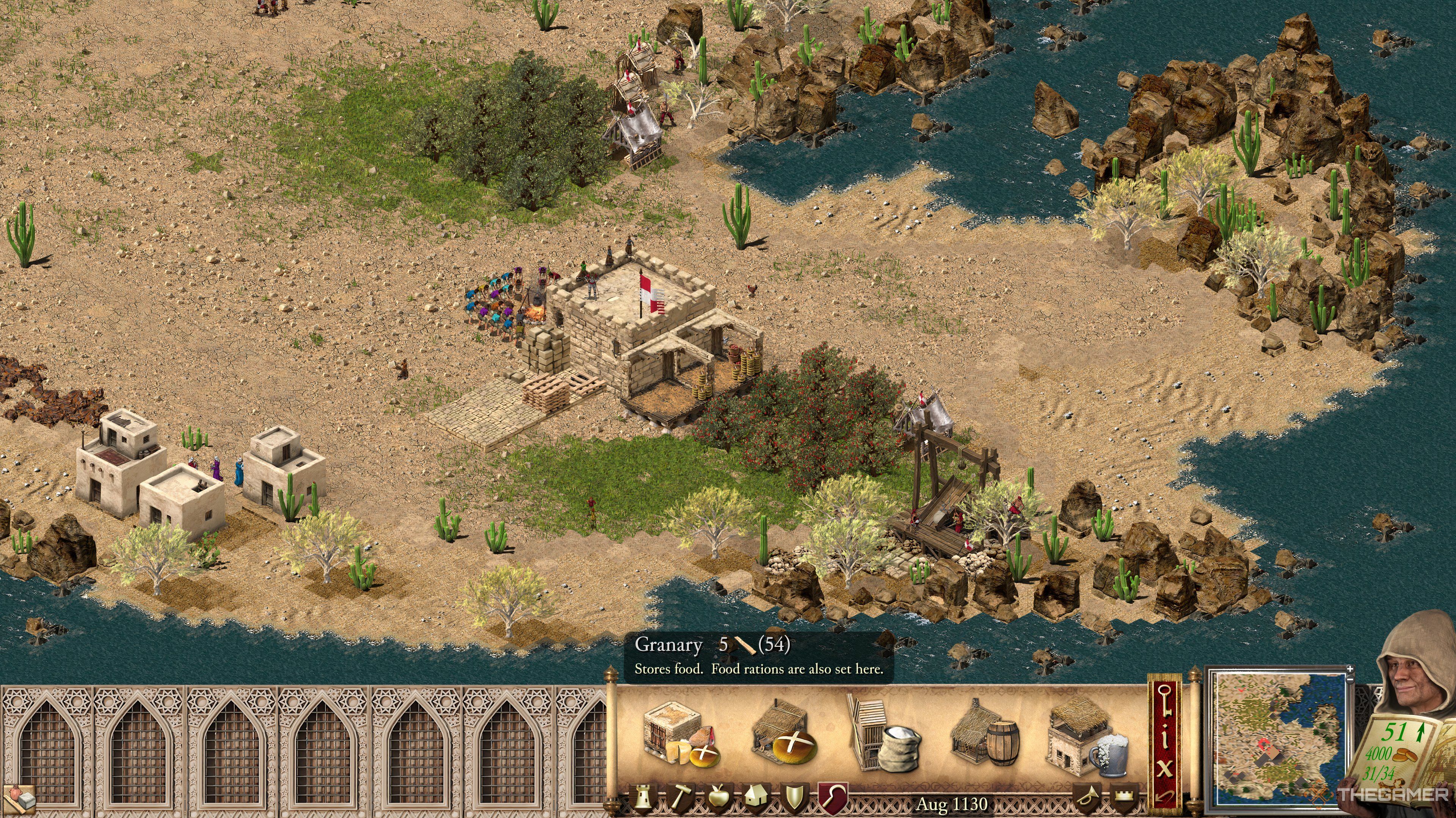 Granary building and UI in Stronghold Crusader Definitive Edition.