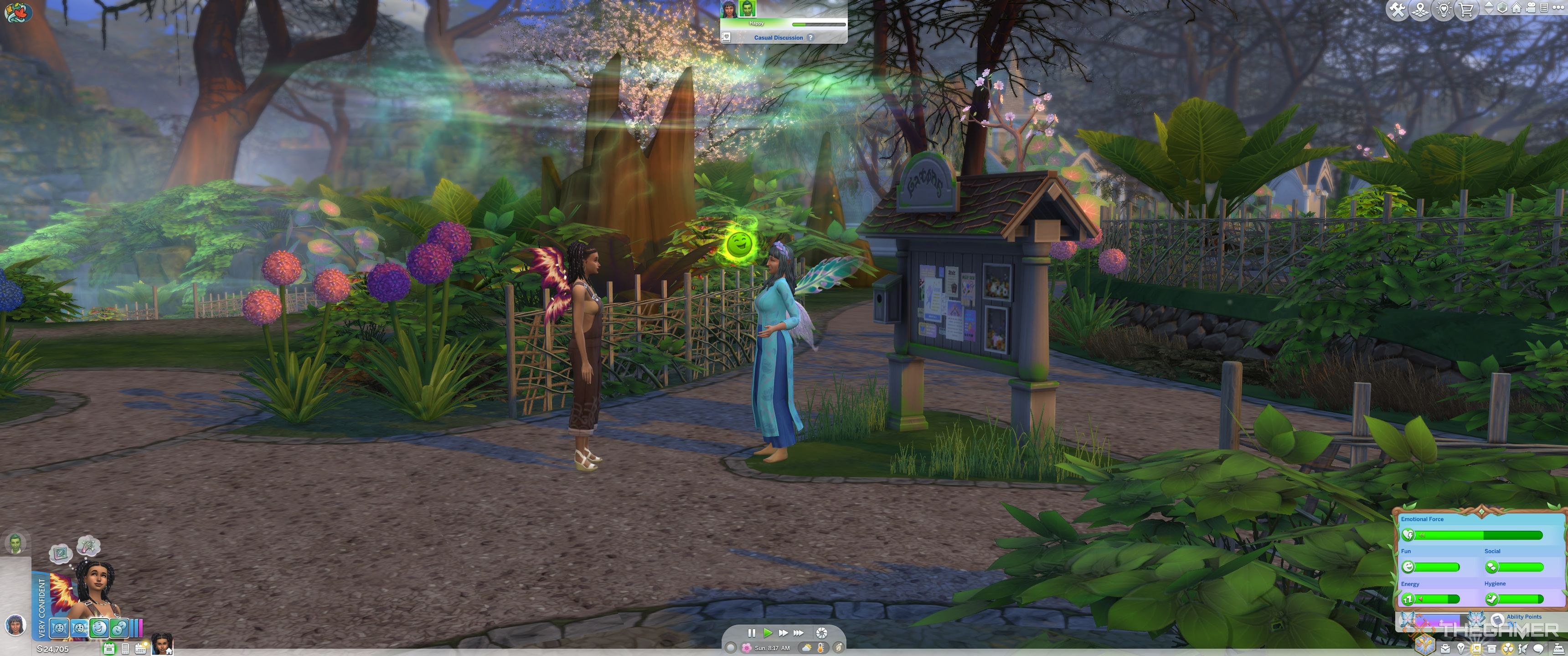 Happiness emotion detected emoji  in The Sims 4 Enchanted By Nature.