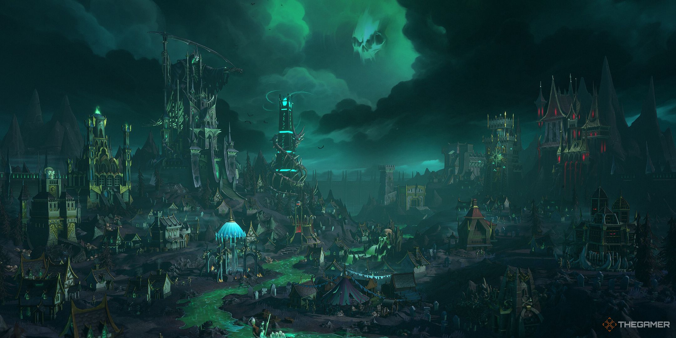 a necropolis town in heroes of might and magic: olden era's early access version.