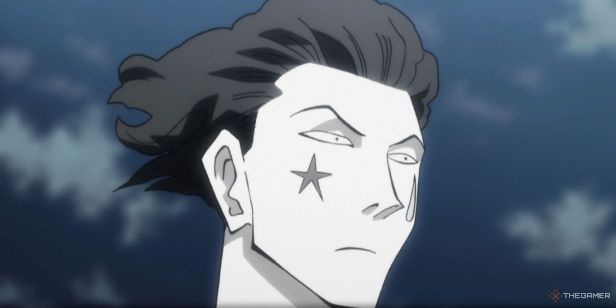 Hisoka looking stunned in Hunter x Hunter: Nen x Impact's story mode.