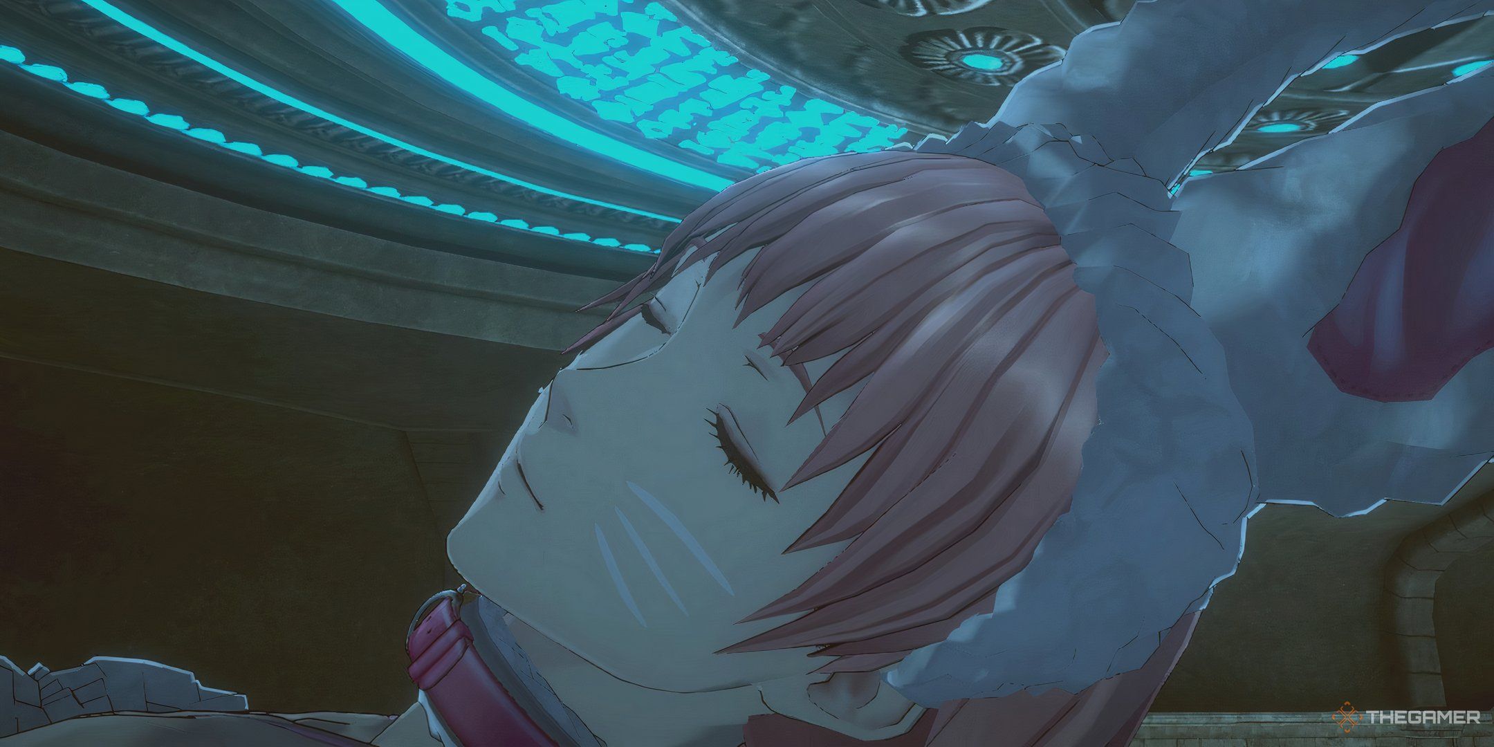 Iris waking up in the UFO in No Sleep for Kaname Date.