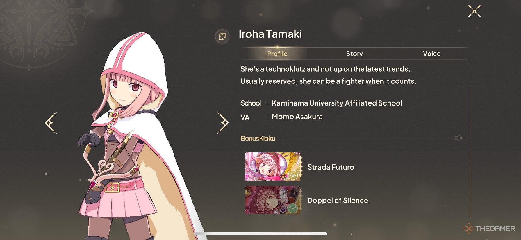 Iroha Tamaki's page in Madoka Magica Magia Exedra