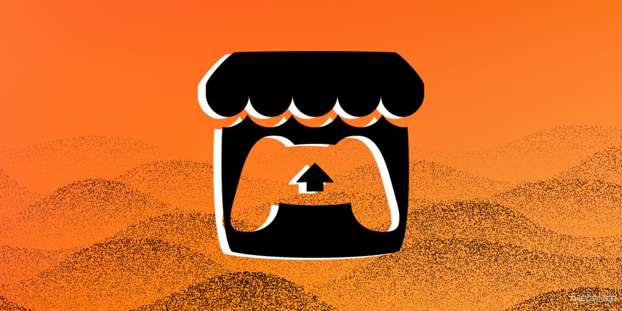 The itch.io logo, which is an icon of a controller in an icon of a house.