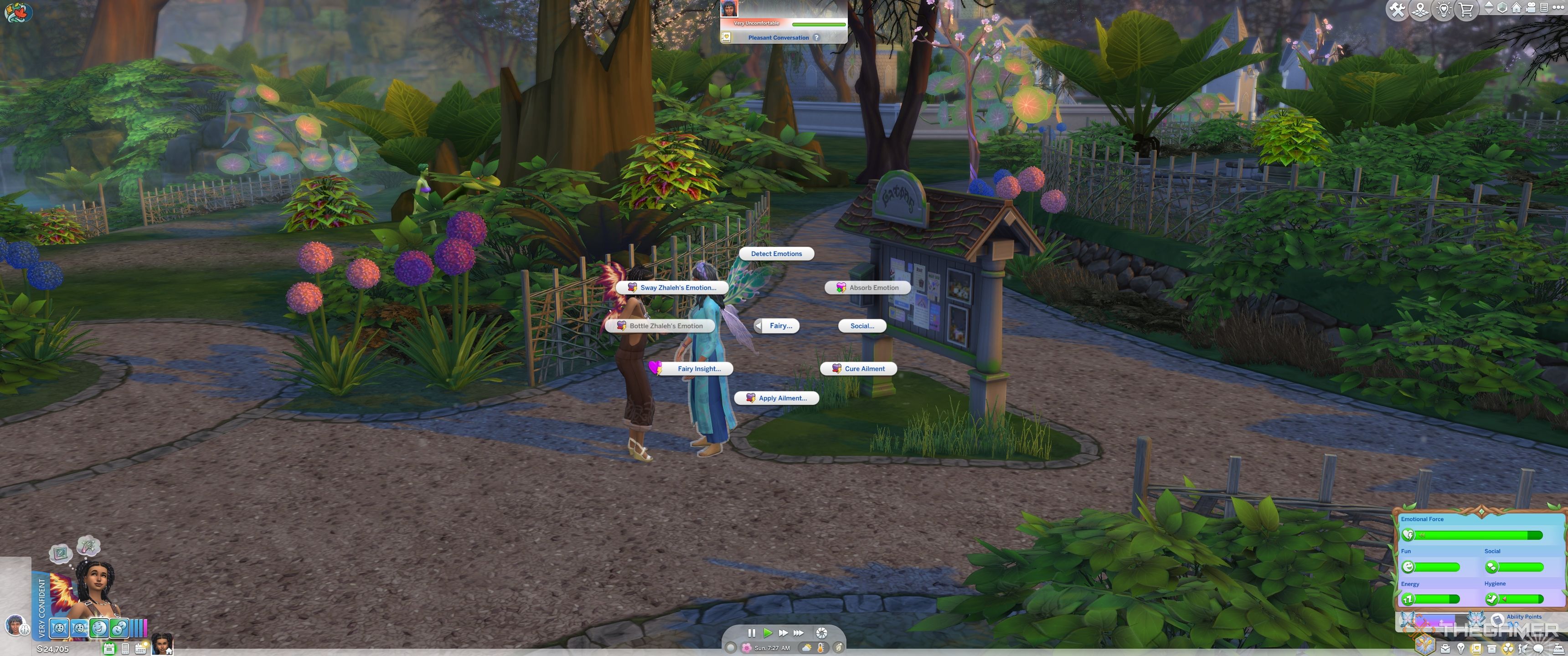 Larger fairy menu with mood influencing skills  in The Sims 4 Enchanted By Nature.