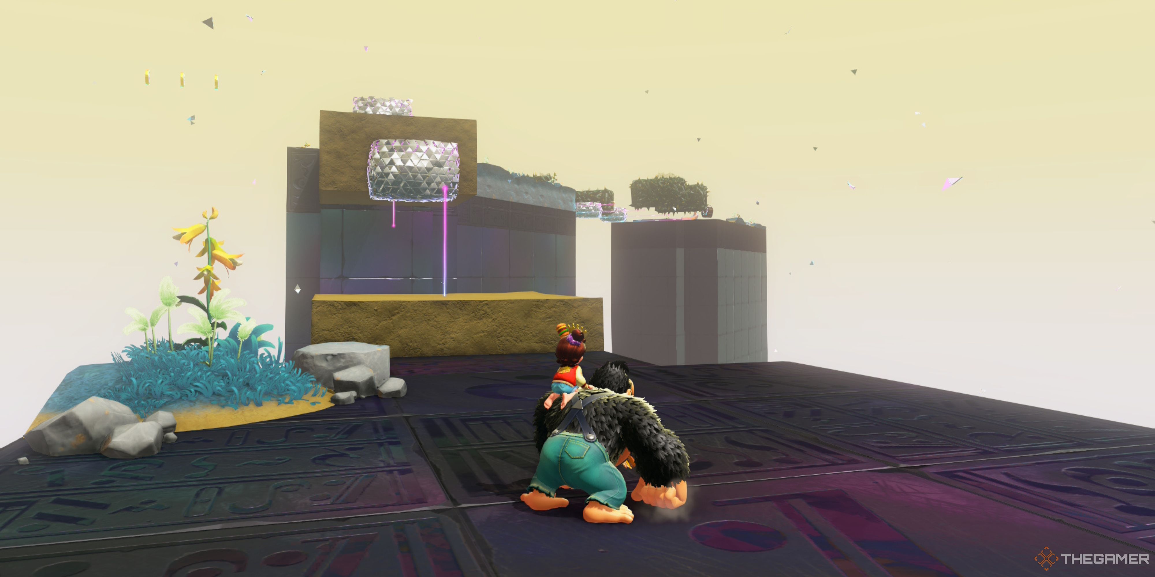 Looking at the path in Shifty Platform Road in Donkey Kong Bananza