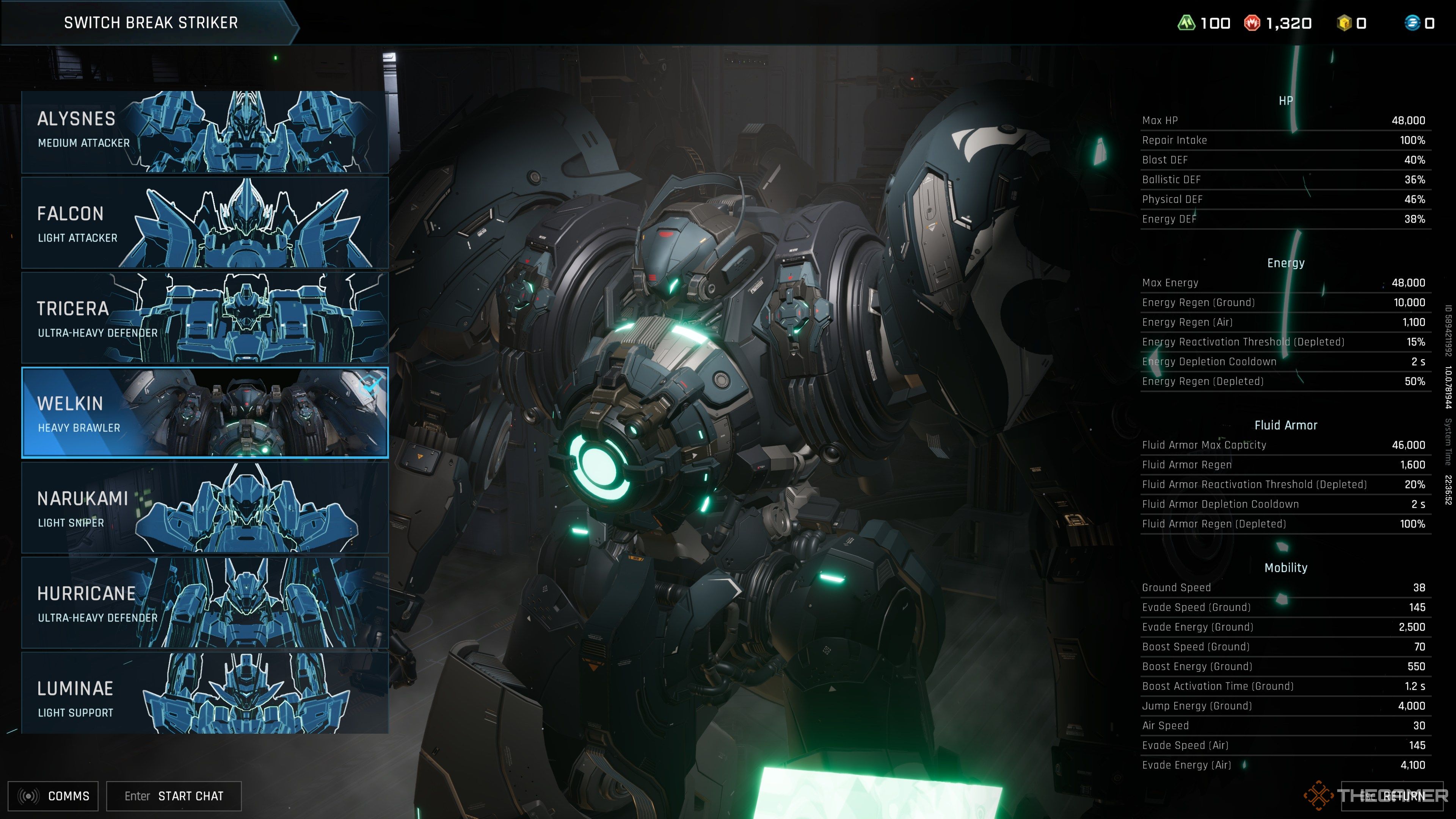 Mecha Break Welkin Stats