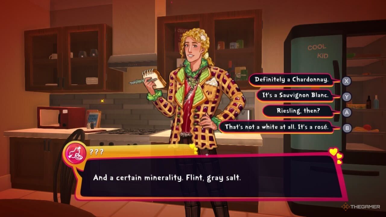 Mitchell Linn's wine question in Date Everything!