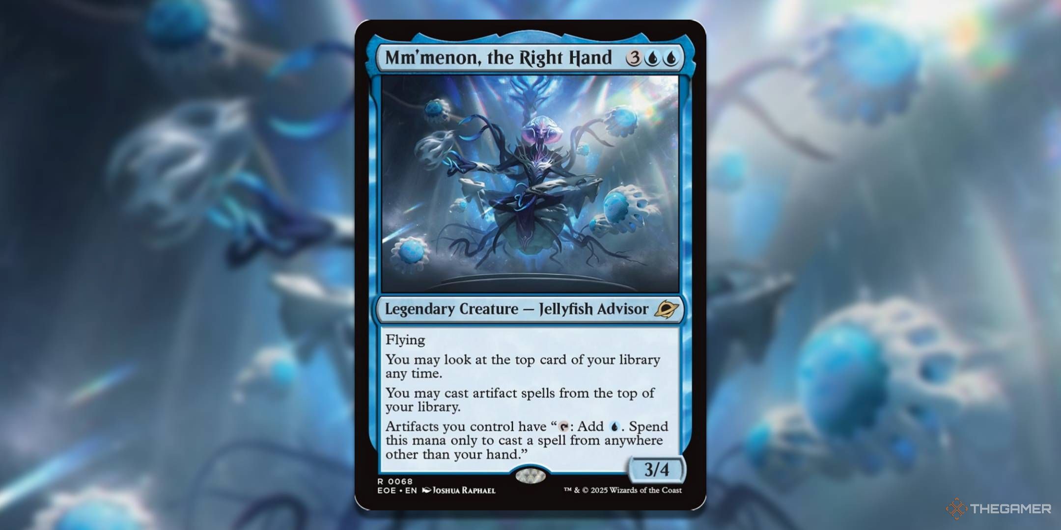 Mm'menon, the Right Hand card with the art in the background.