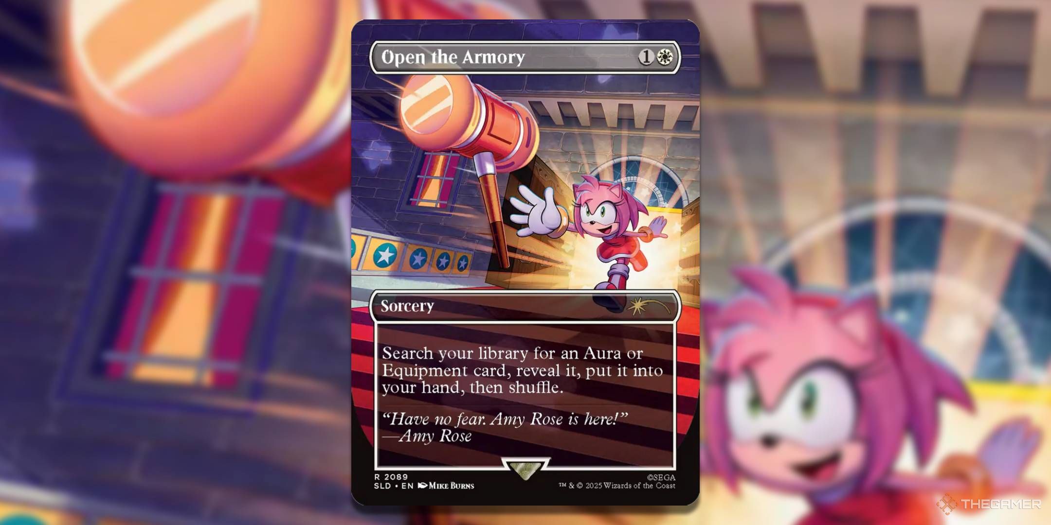 MTG Open the Armory card with the art in the background.