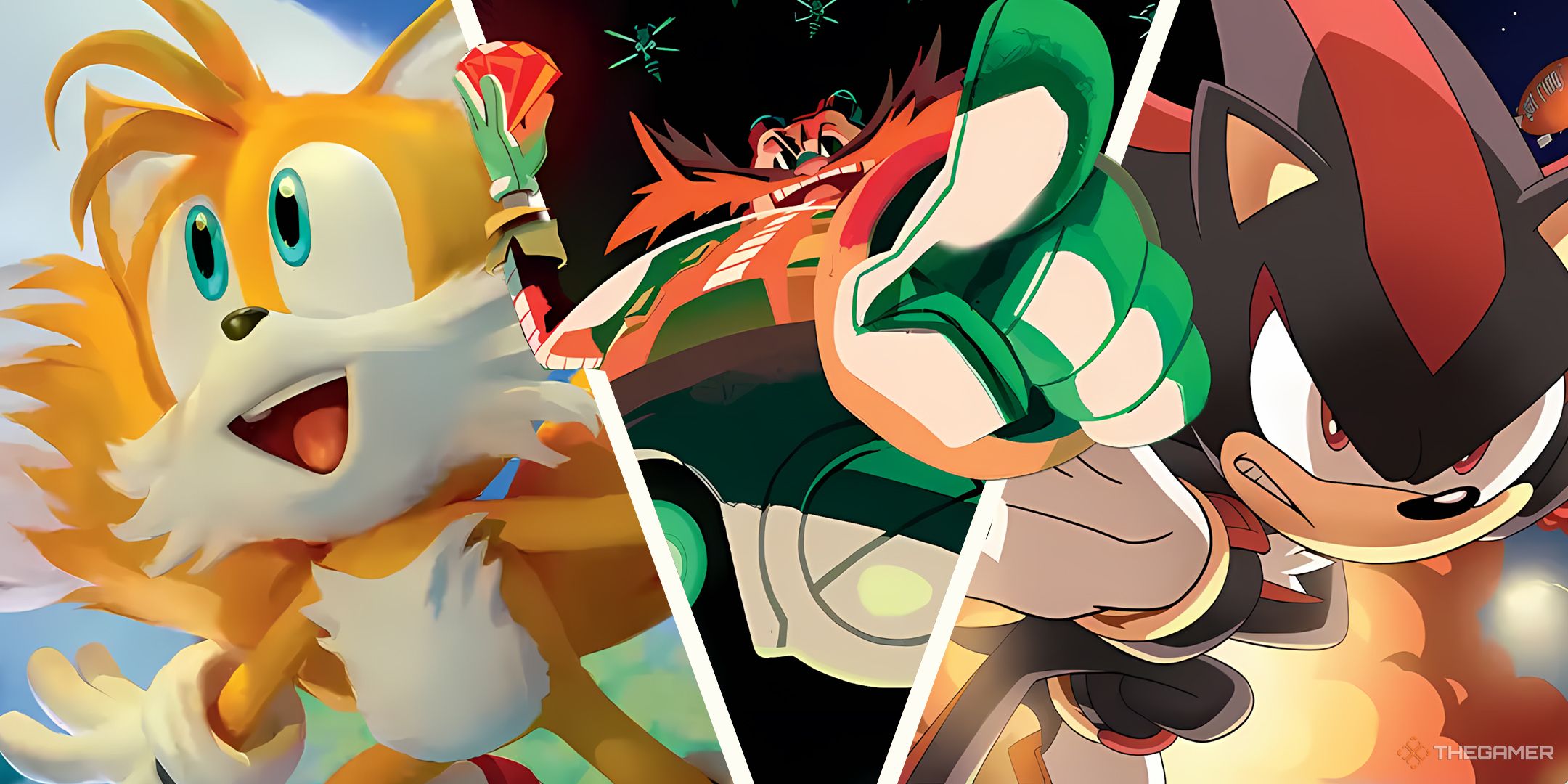 Tails, Eggman, and Shadow the Hedgehog from MTG.