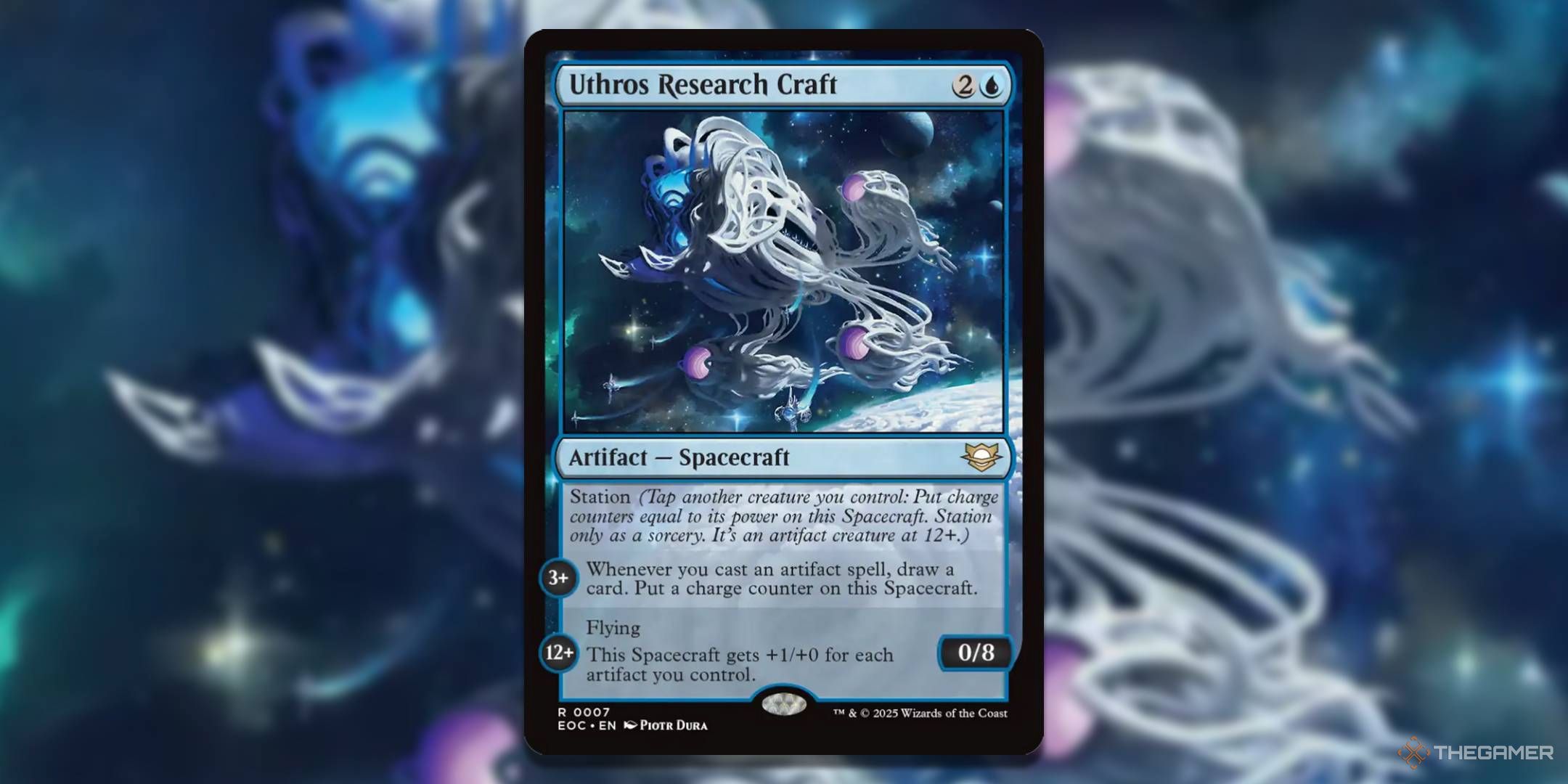 MTG Uthros Research Craft card with the art in the background.