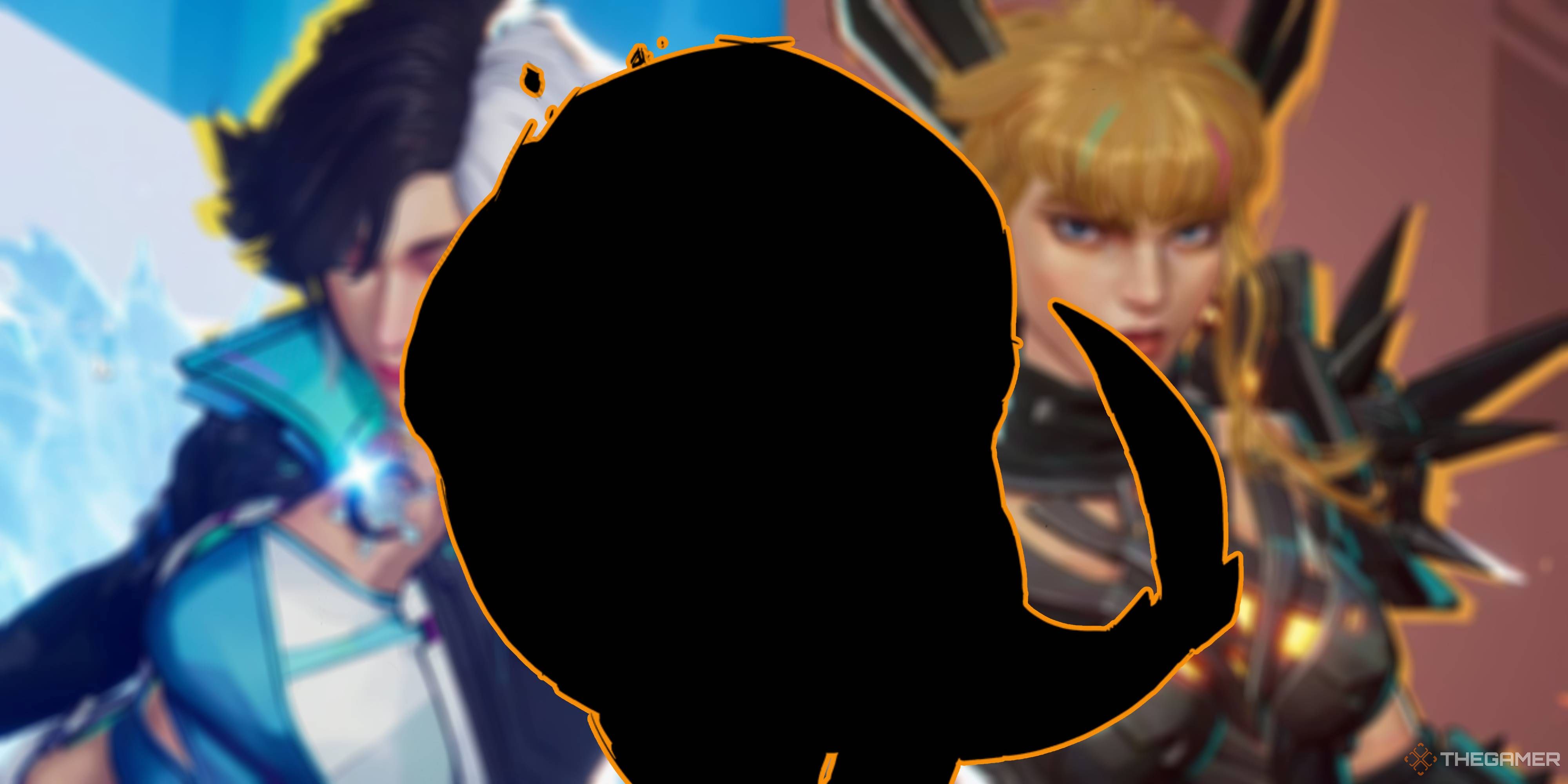 marvel rivals jeff silhouette in front of luna snow and magik.