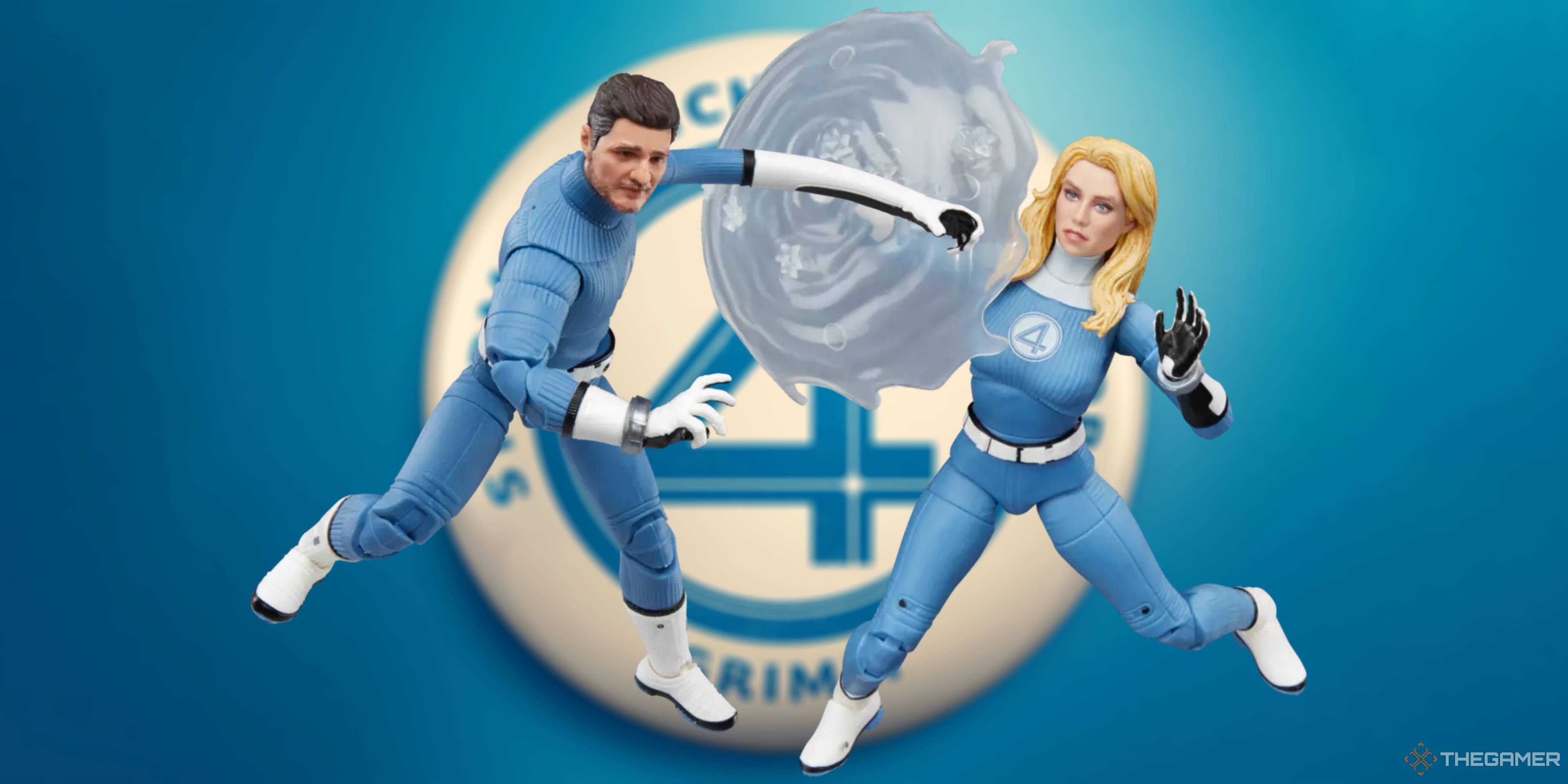 mister fantastic and invisible woman marvel legends action figures.
