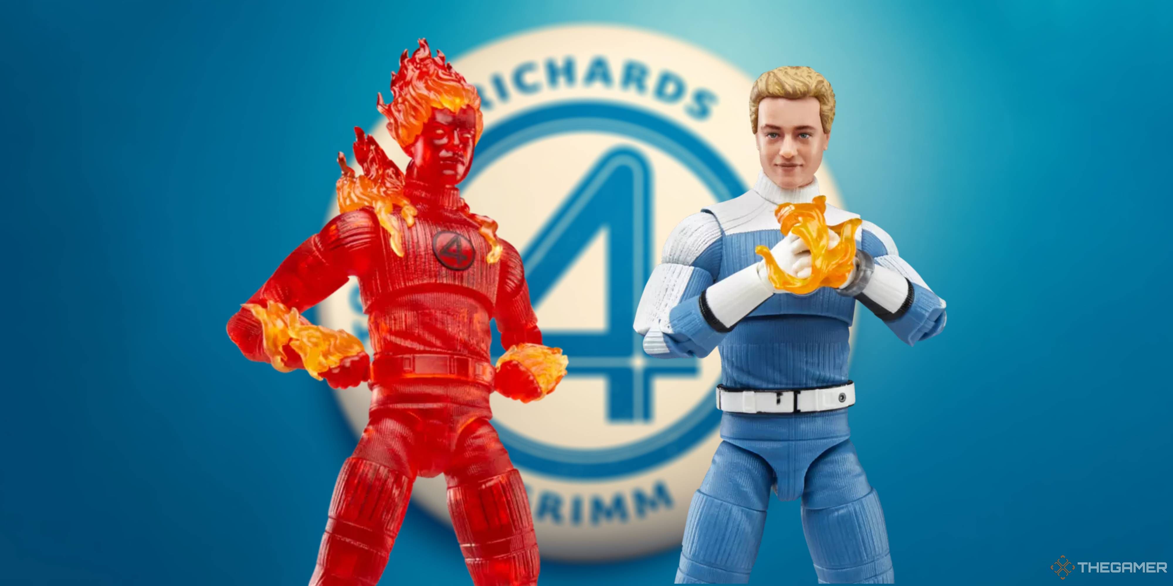 human torch and johnny storm marvel legends action figures.