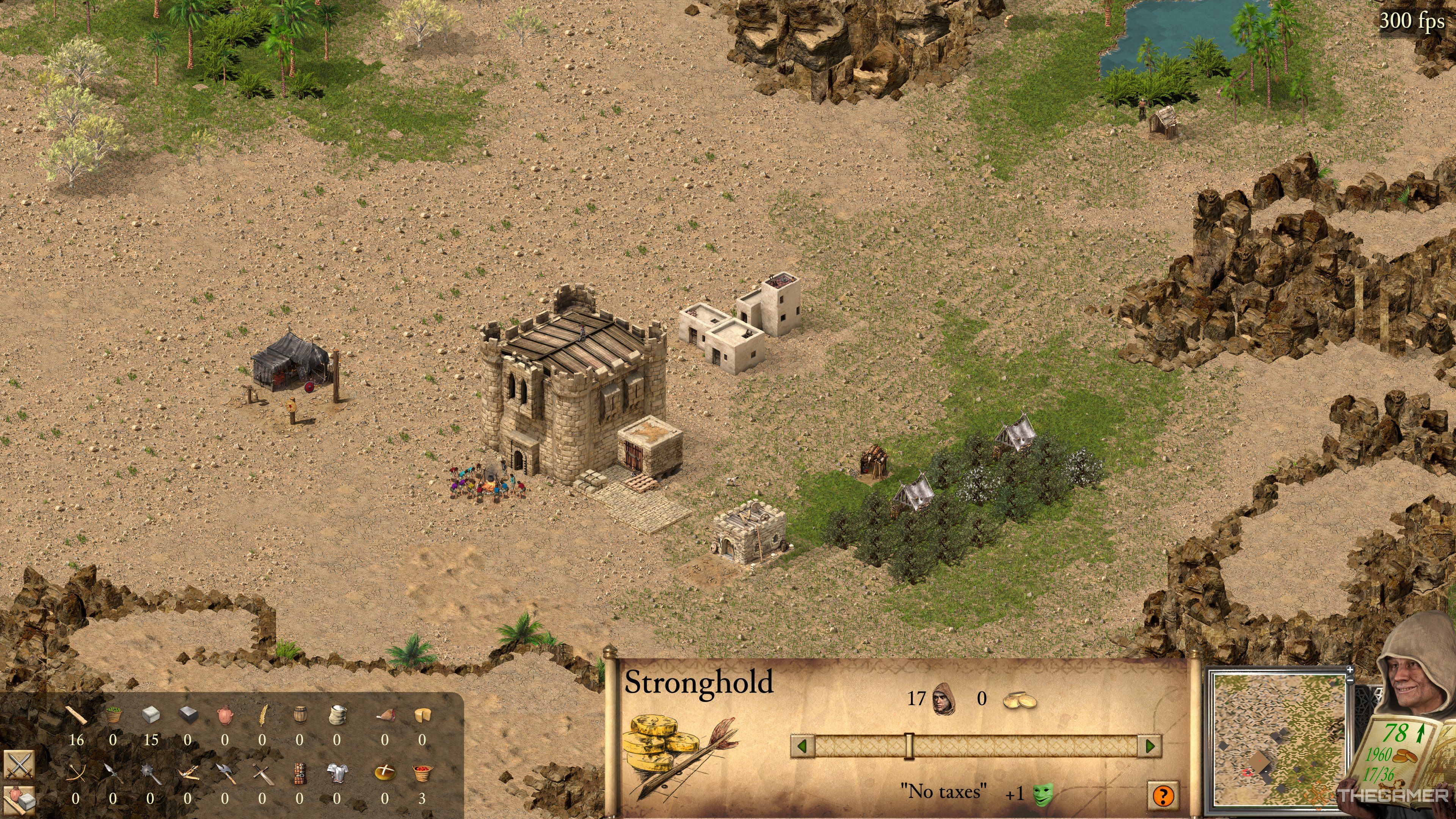 No Taxes screen in Stronghold Crusaders Definitive Edition.