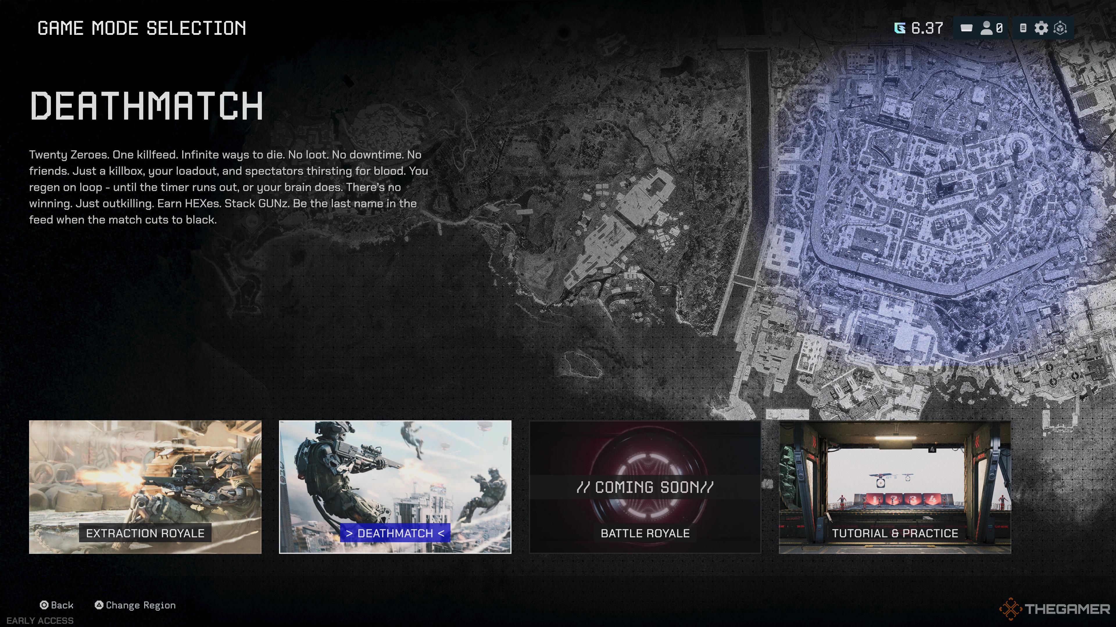 The menu with the different modes of Off The Grid.