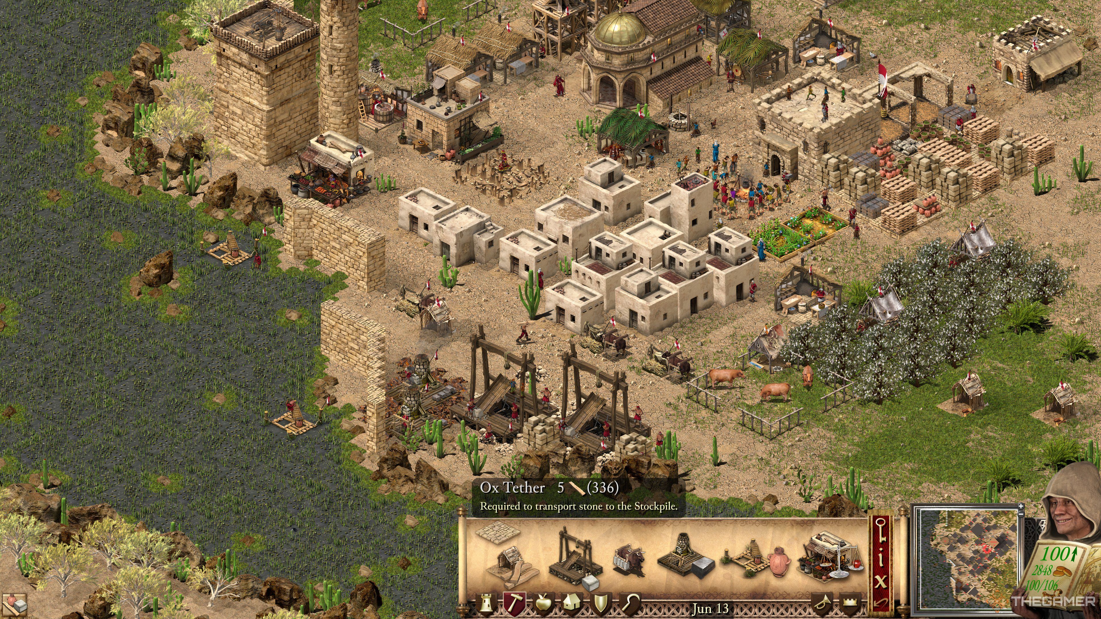 Ox Tether details after hovering over the unit in Stronghold Crusader Definitive Edition.
