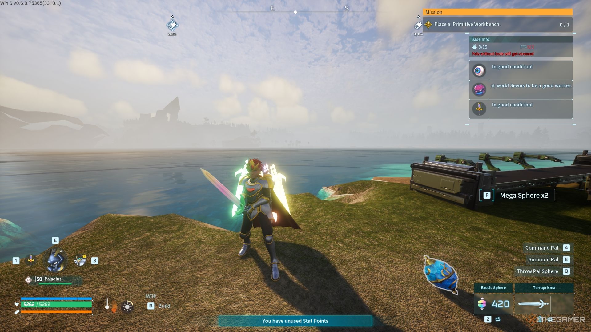 Player is holding Terraprisma - Palworld