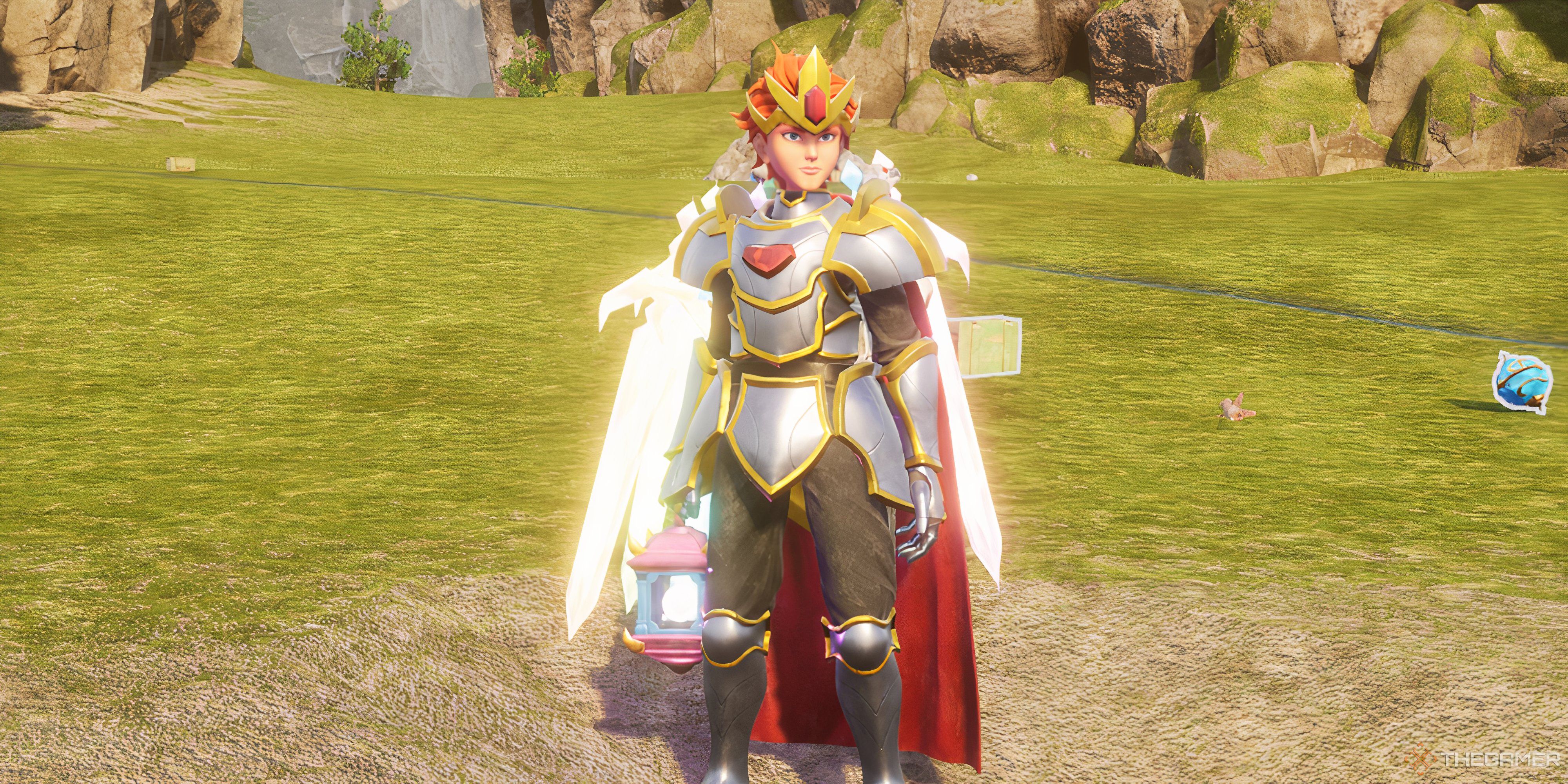 Player is holding the Nightglow new weapon - Palworld