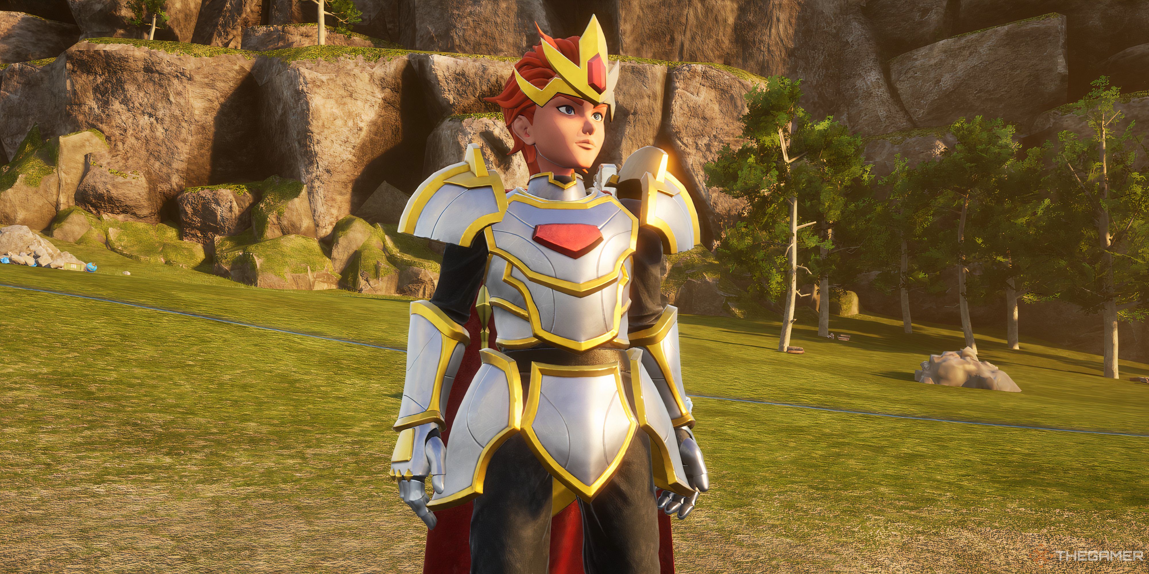 Player is wearing the Hallowed Plate Mail - Palworld