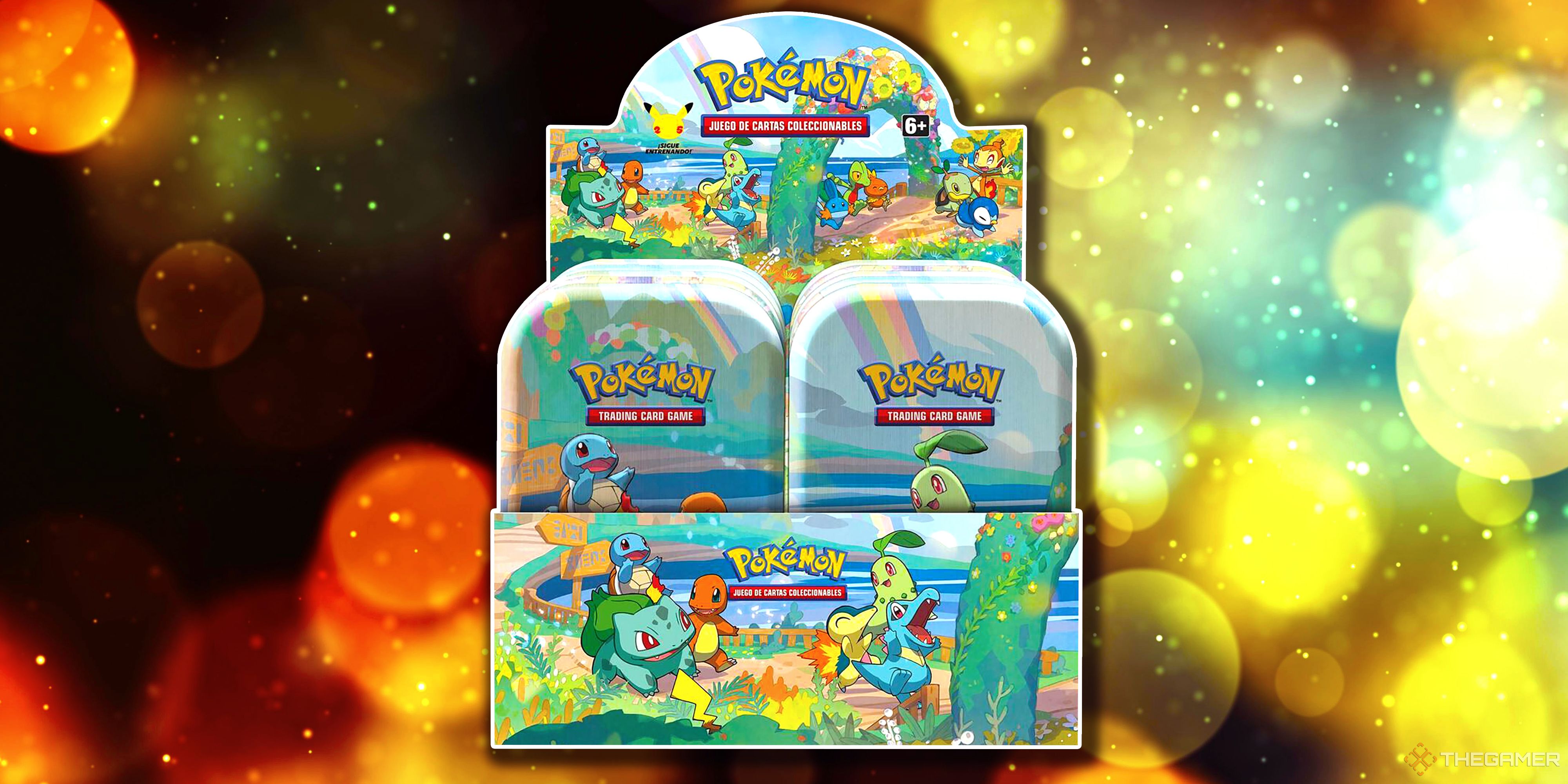 The Celebrations Mini Tin Display from the Pokemon TCG.