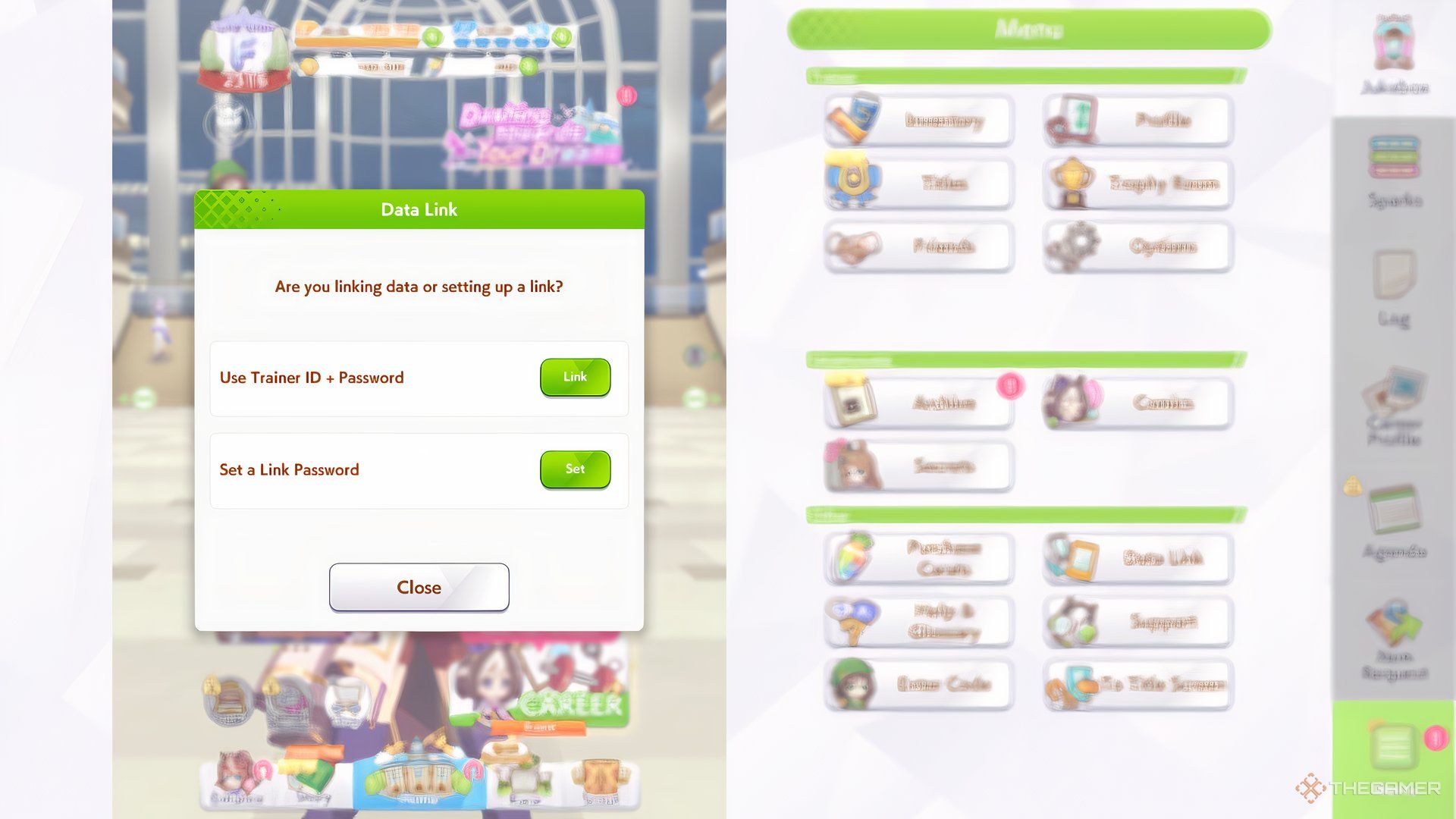 Set Up A Password button is shown in Umamusume Pretty Derby.