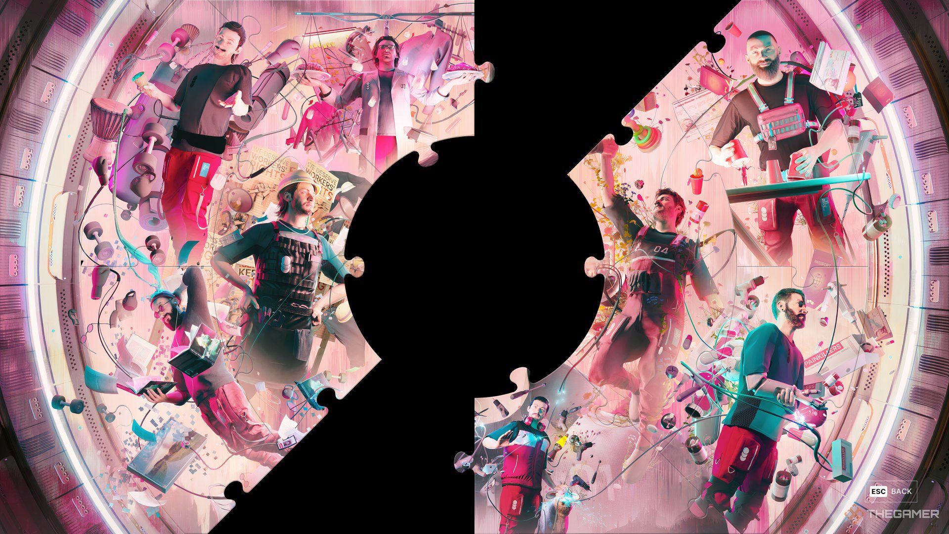 Puzzle pieces of key art fitting together in the Alters.