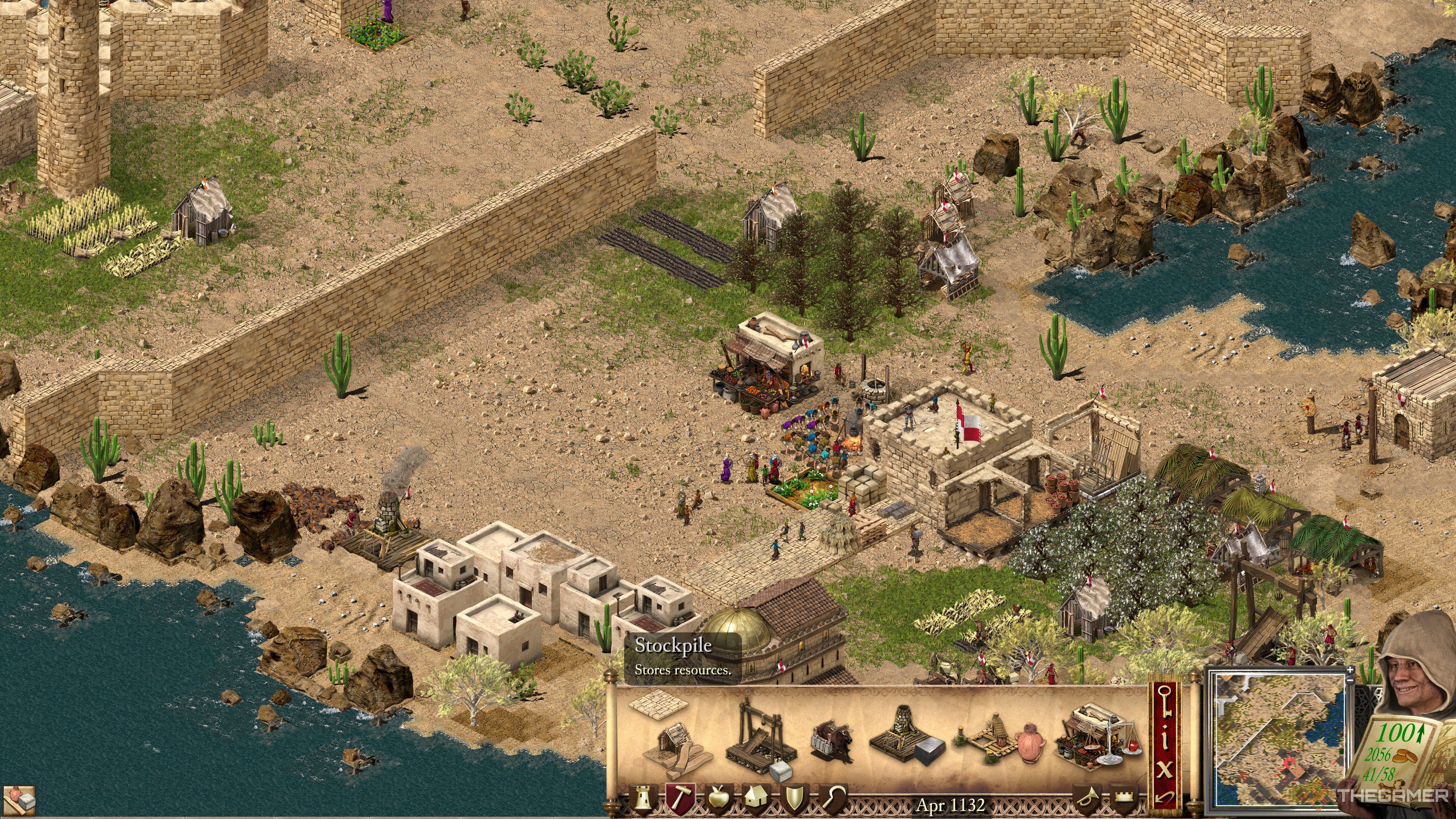 Stockpile Stone Structure and UI in Stronghold Crusader Definitive Edition.