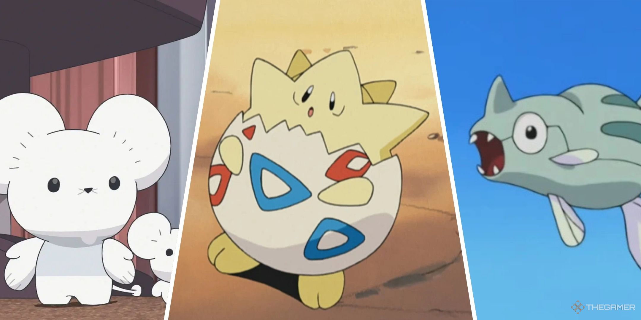 Tandemaus, Togepi, and Remoraid from Pokemon.