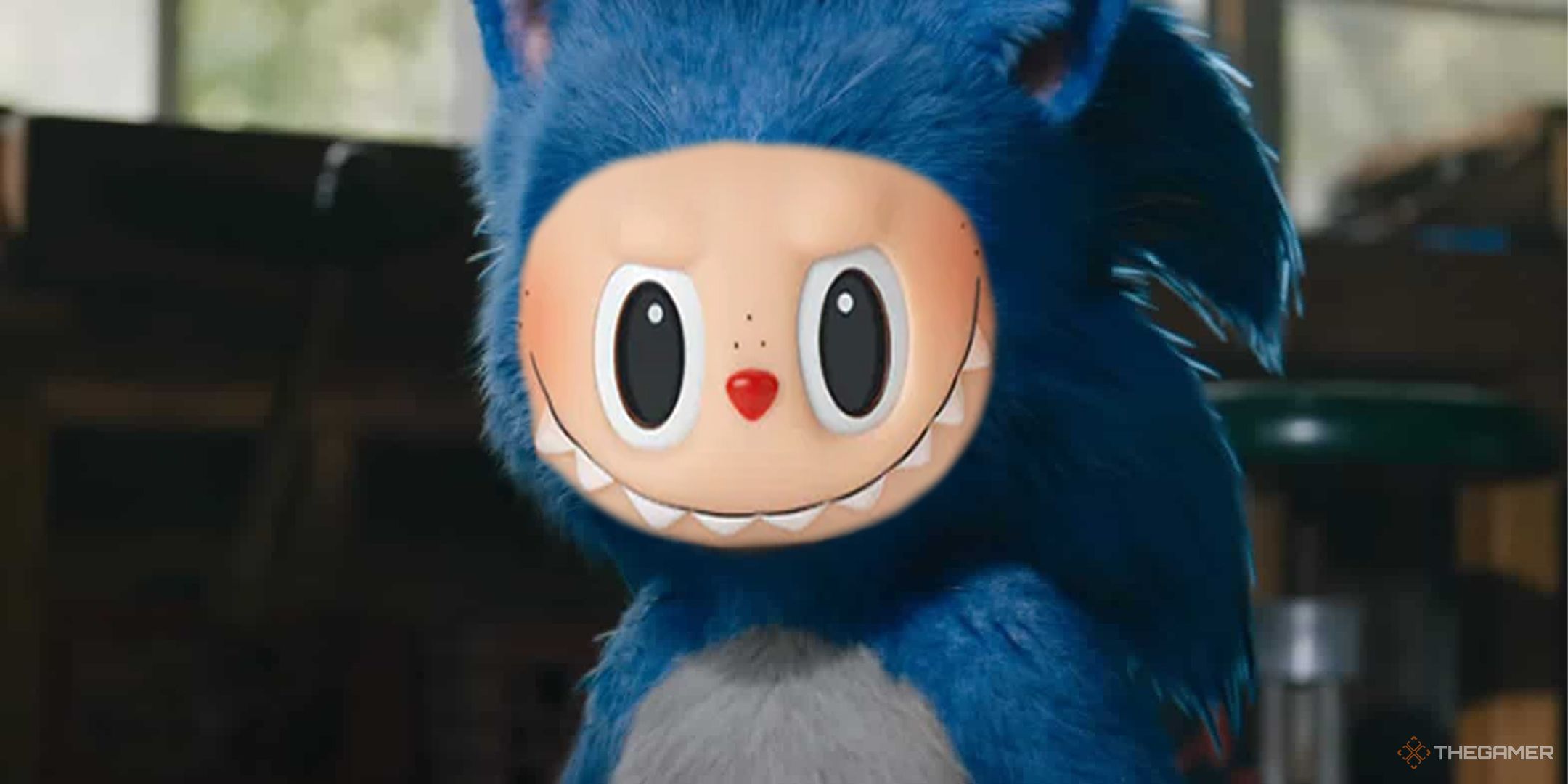 TG Sonic movie version but it's a labubu.