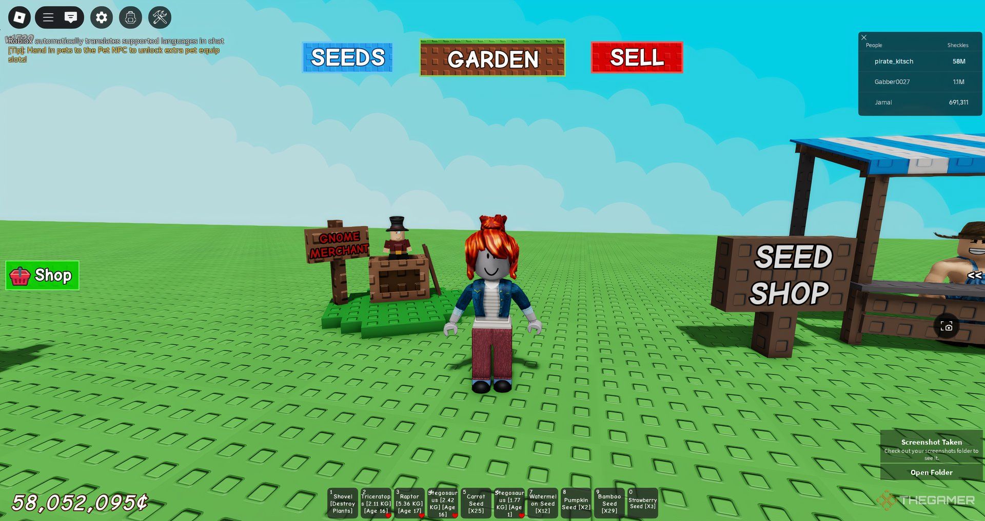 The Gnome Merchant in Roblox Grow a Garden.