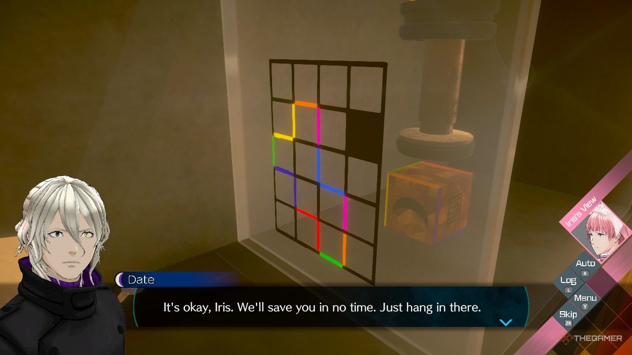 The location of the seal of death on the grid Iris finds in No Sleep for Kaname Date.